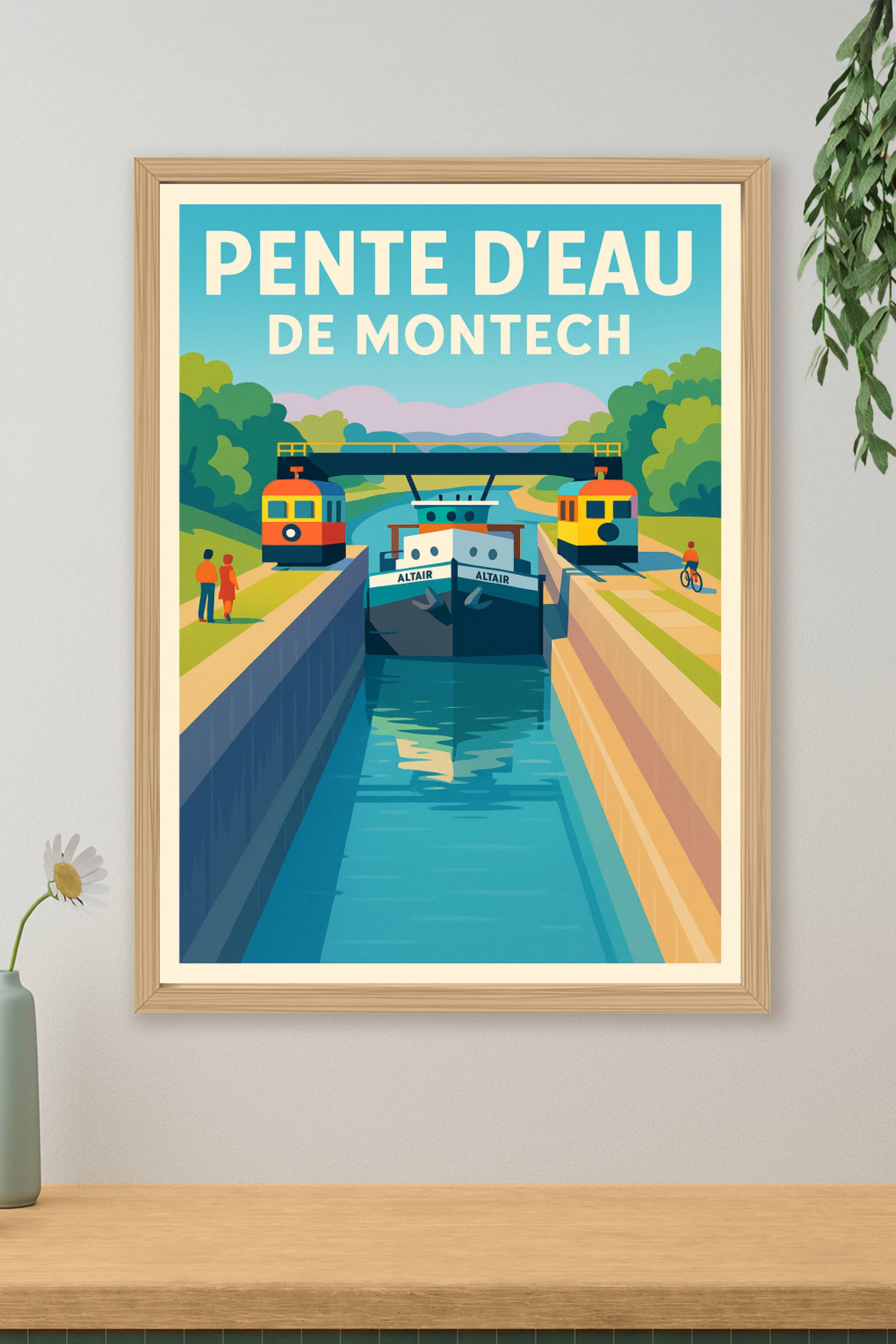 Affiche de Montech - L'élégance fluviale de la Pente d'Eau