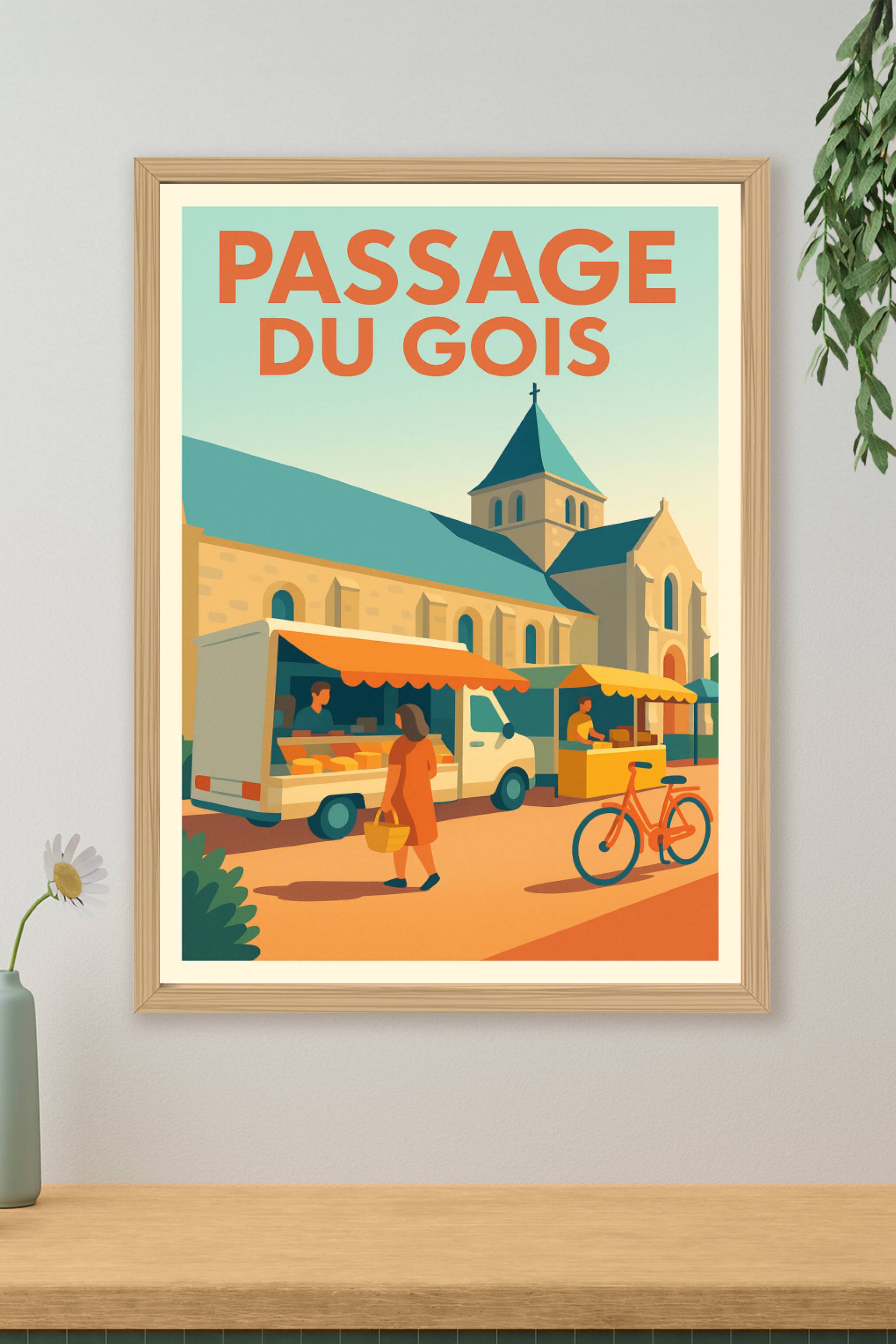Affiche de Passage du Gois - L'élégance rétro d'un marché vendéen