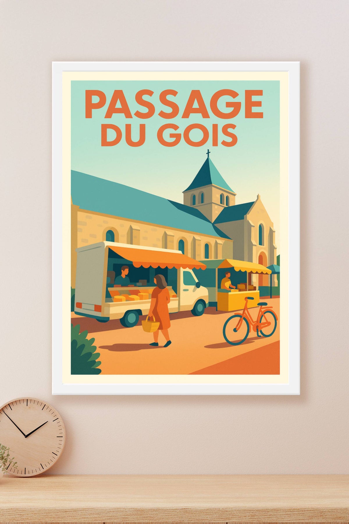 Affiche de Passage du Gois - L'élégance rétro d'un marché vendéen