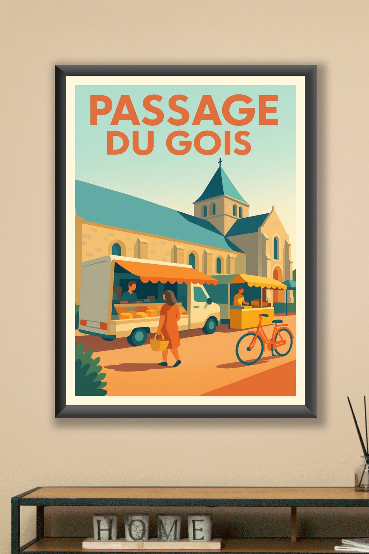 Affiche de Passage du Gois - L'élégance rétro d'un marché vendéen