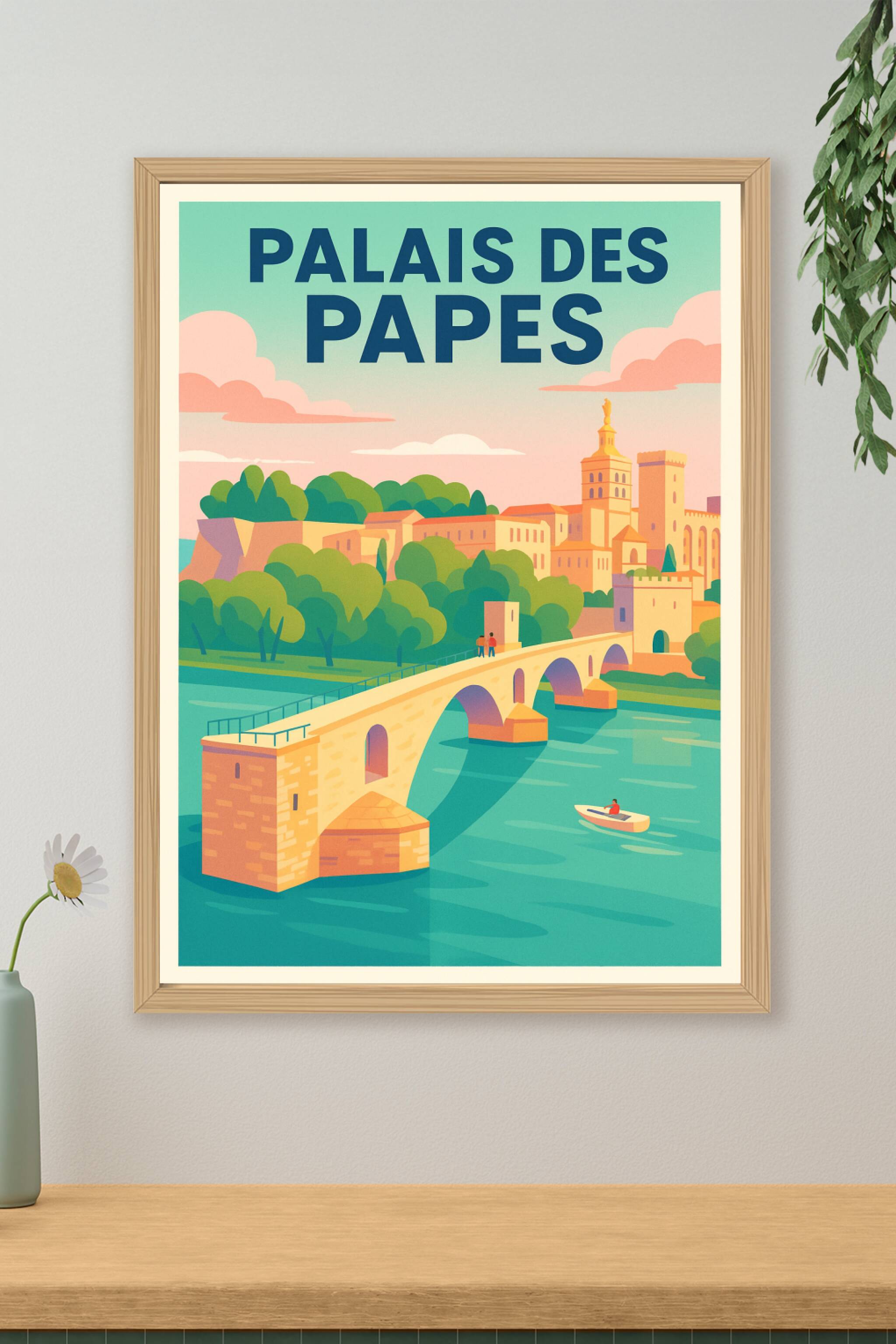 Affiche de Avignon - Le Palais des Papes et son Pont légendaire