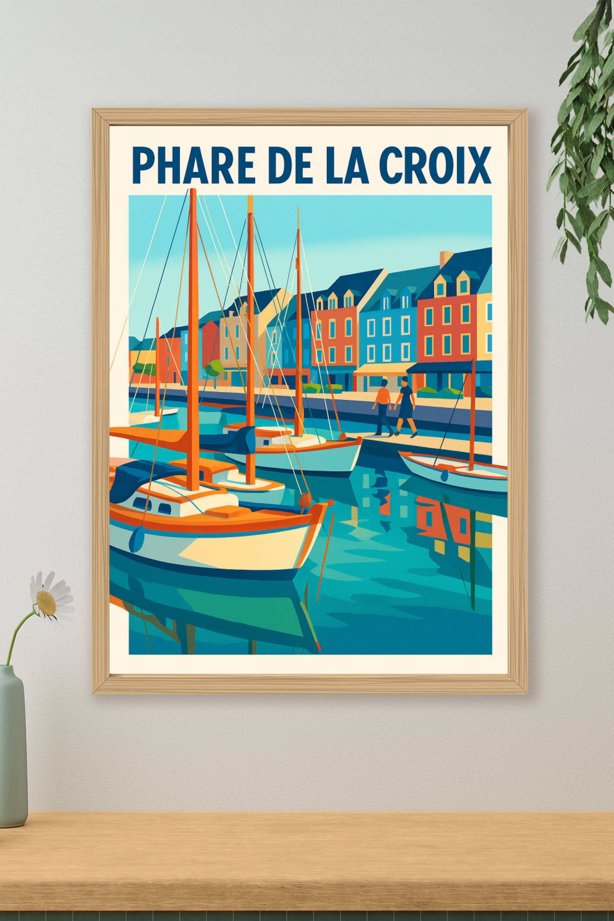 Affiche de Phare de la Croix - L'élégance colorée du port de plaisance