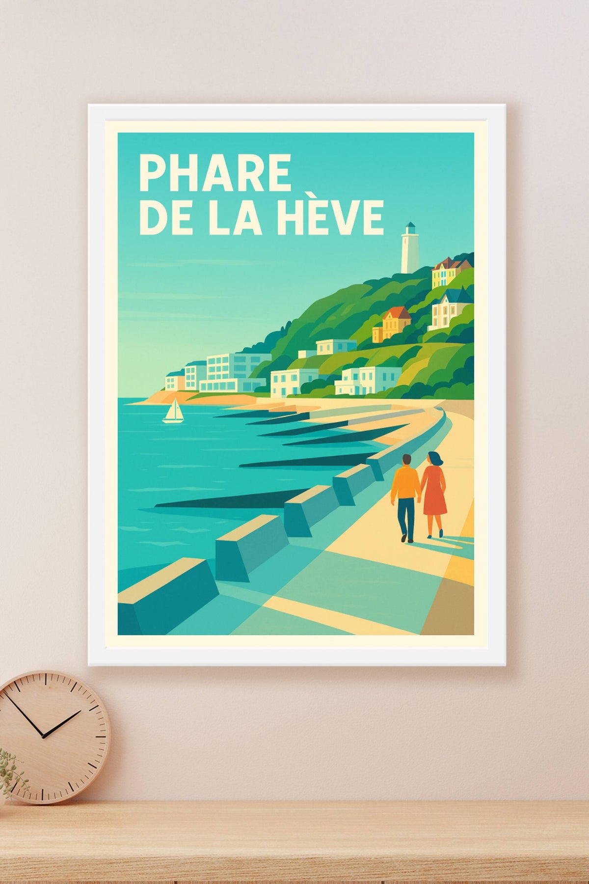 Affiche de Phare de la Hève - L'élégance vintage de la côte normande
