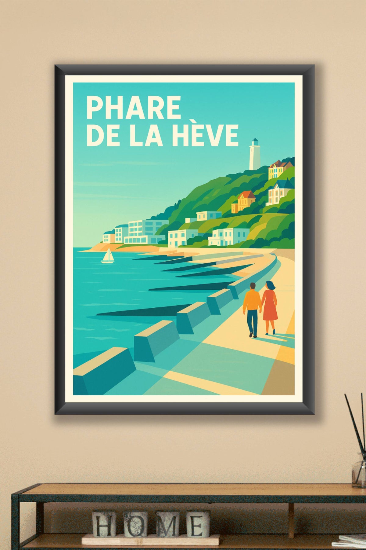 Affiche de Phare de la Hève - L'élégance vintage de la côte normande