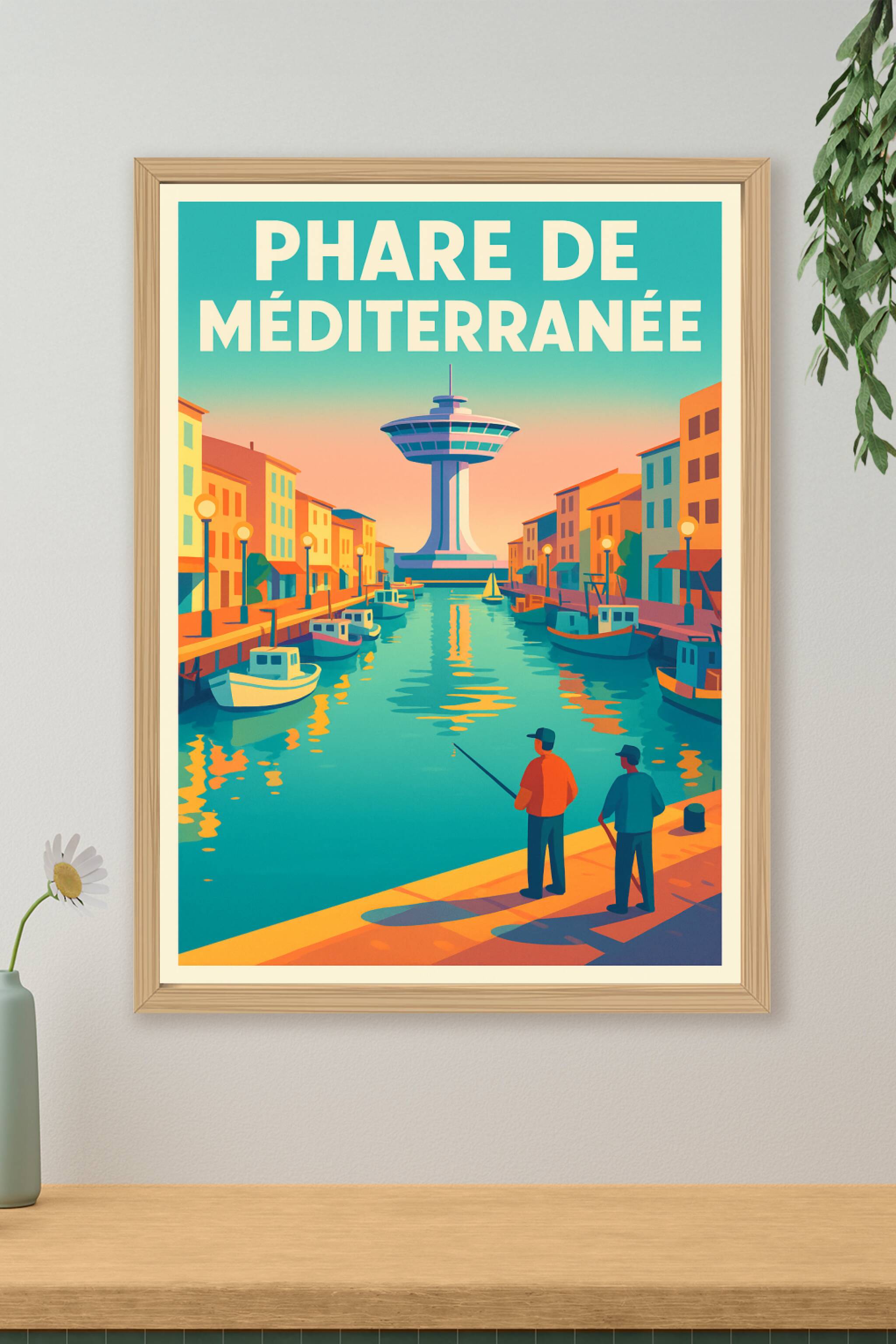 Affiche de Phare de la Méditerranée - L'élégance rétro de Palavas-les-Flots