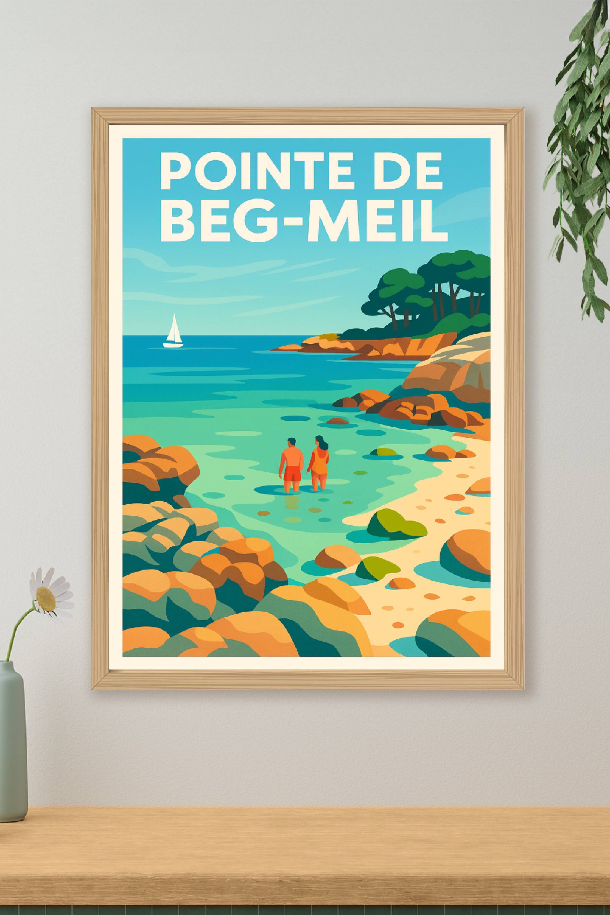 Affiche de Pointe de Beg-Meil - L'éclat turquoise de la Riviera Bretonne