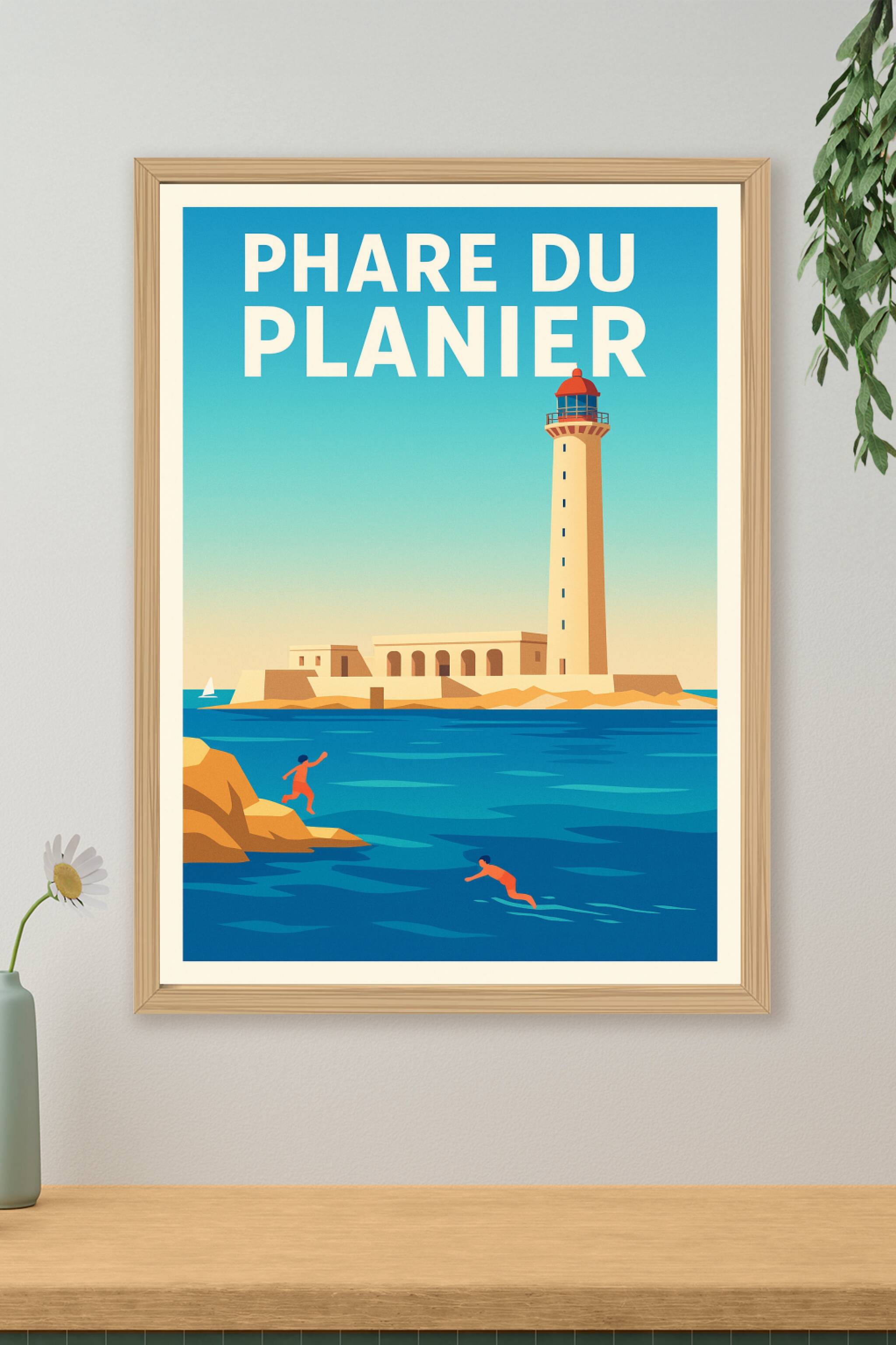 Affiche de Phare du Planier - L'éclat de la Méditerranée au large de Marseille