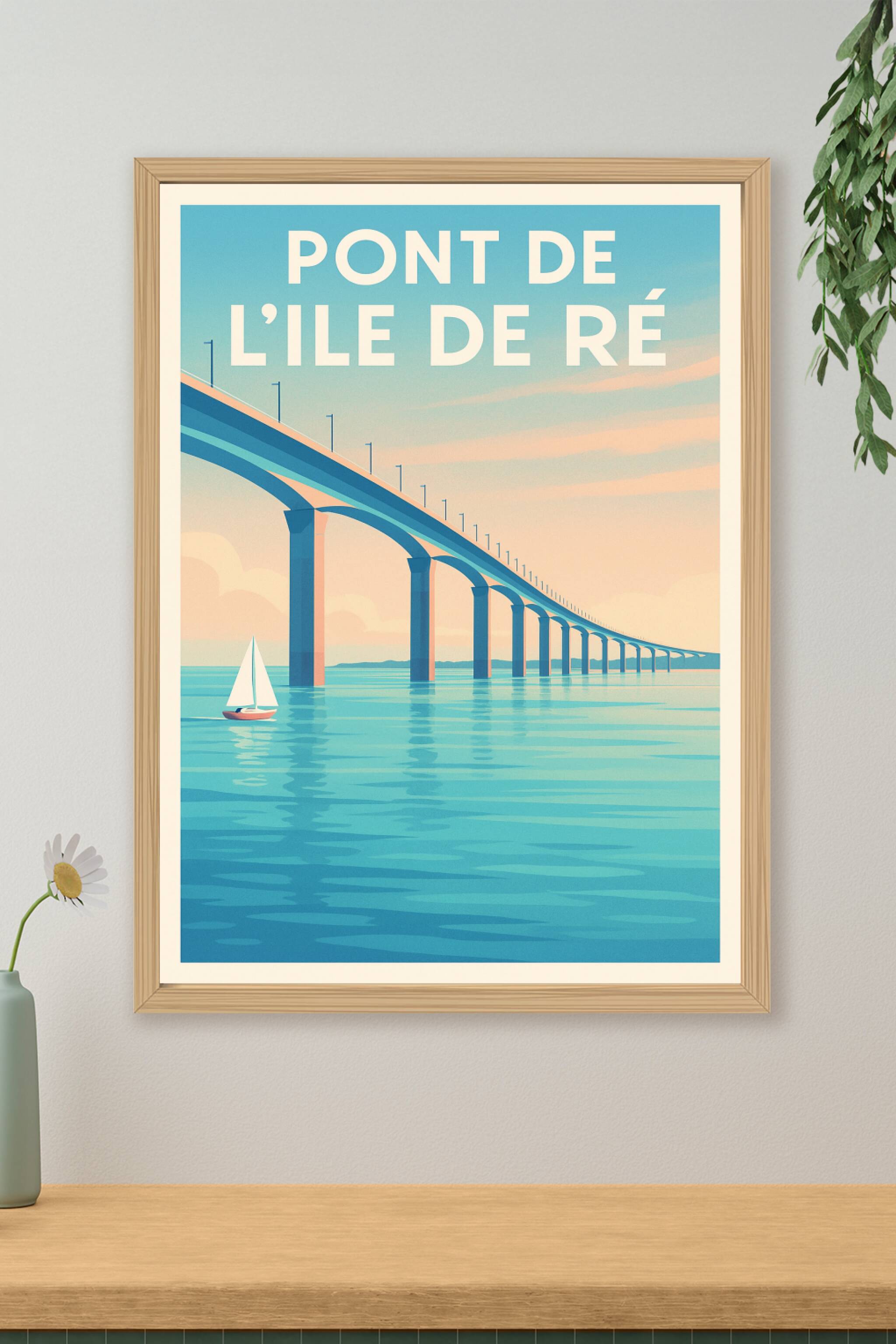 Affiche de Pont de l'Île de Ré - L'élégance entre terre et mer
