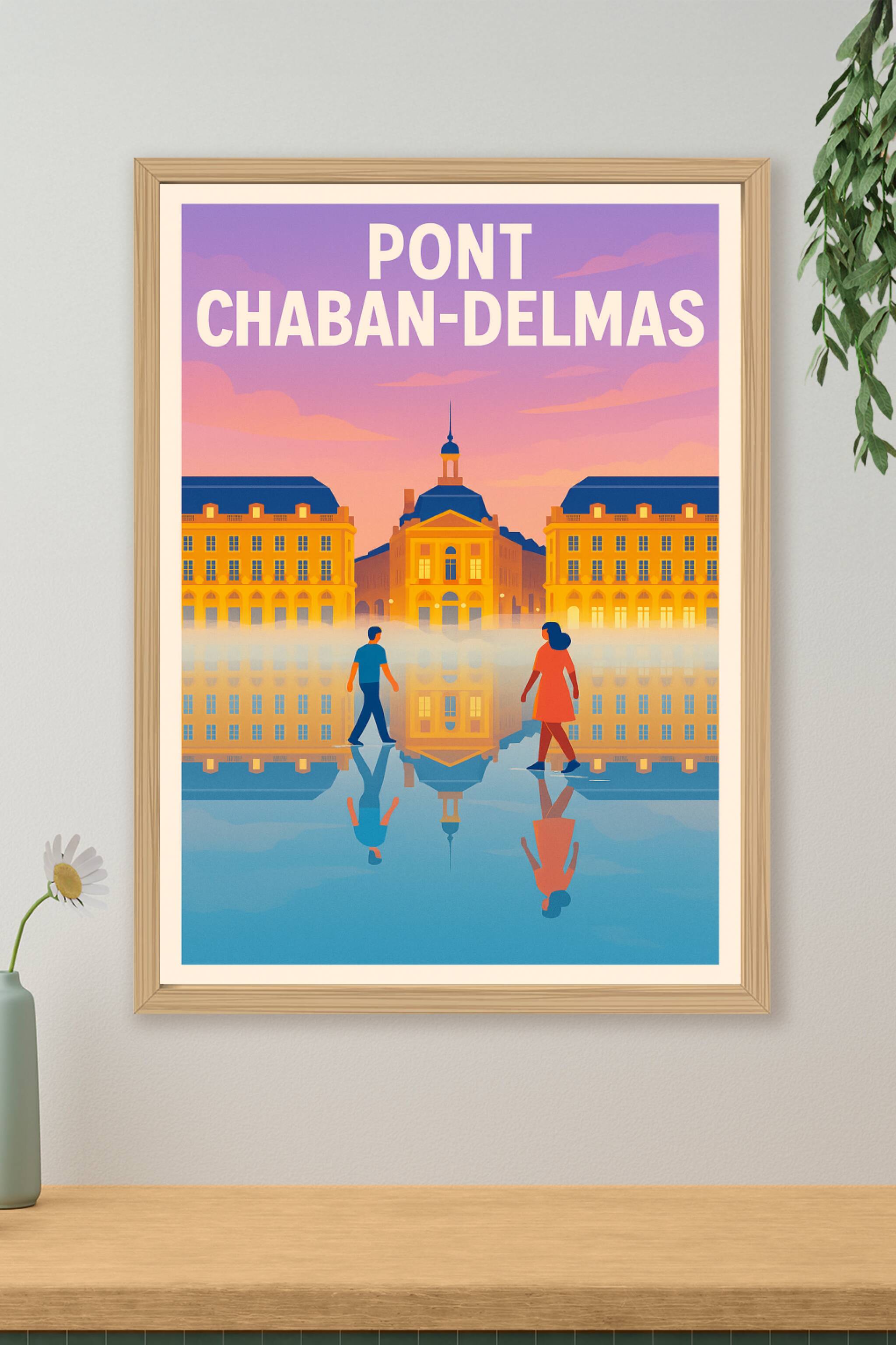 Affiche de Bordeaux - L'élégance du Pont Chaban-Delmas et de la Place de la Bourse