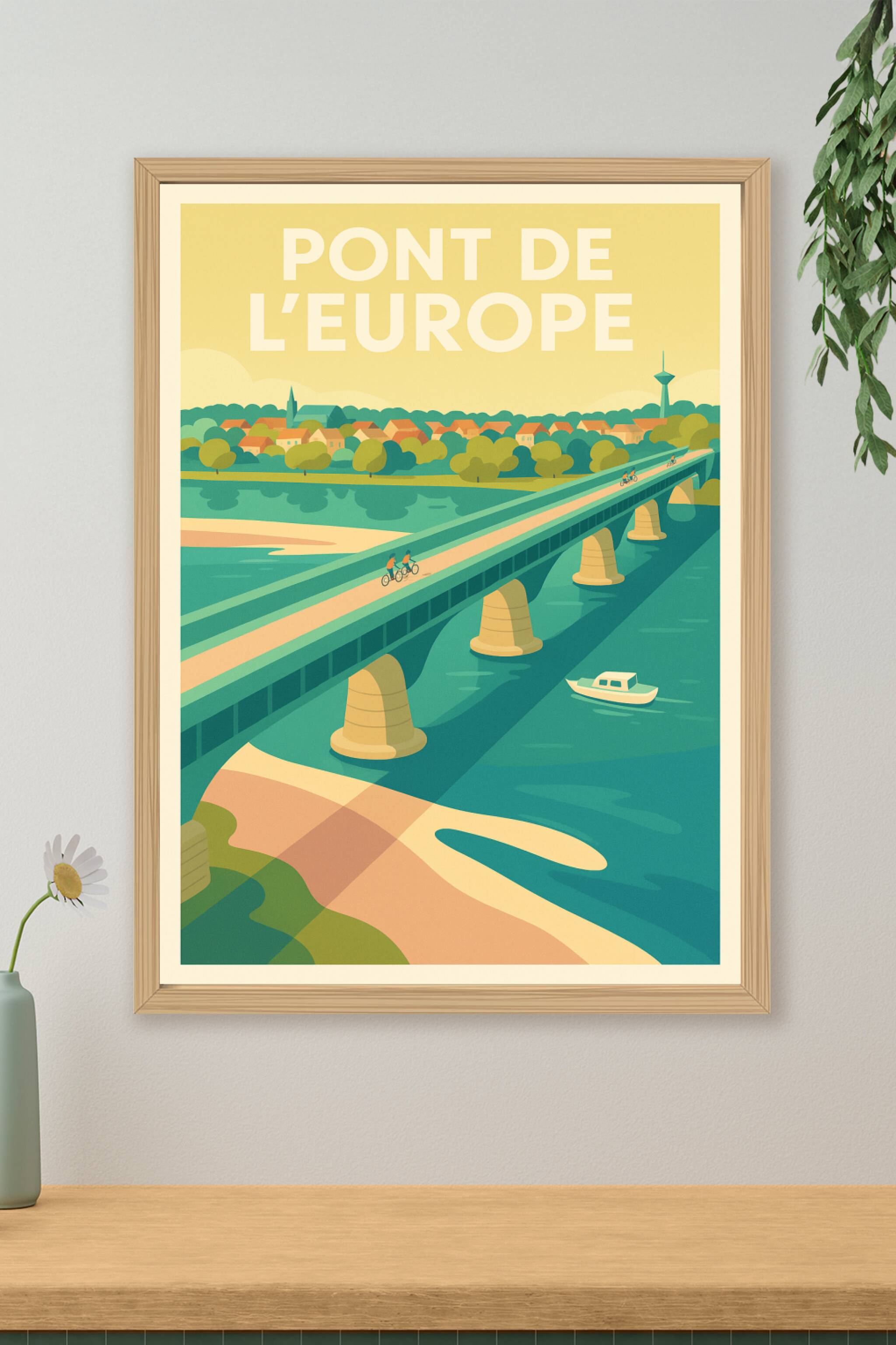 Affiche de Pont de l'Europe - L'élégance vintage au fil de l'eau