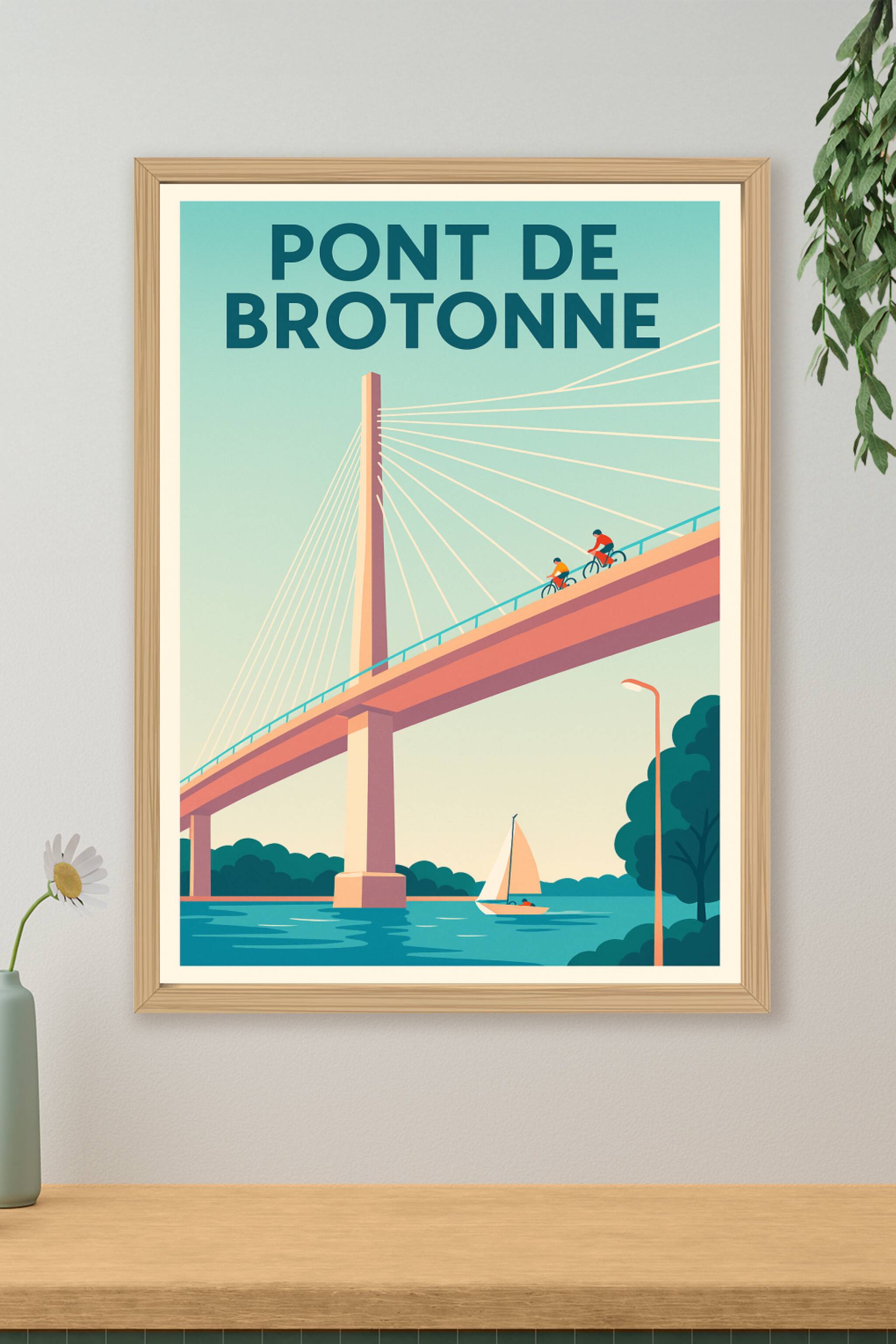 Affiche de Pont de Brotonne - L'élégance suspendue sur la Seine
