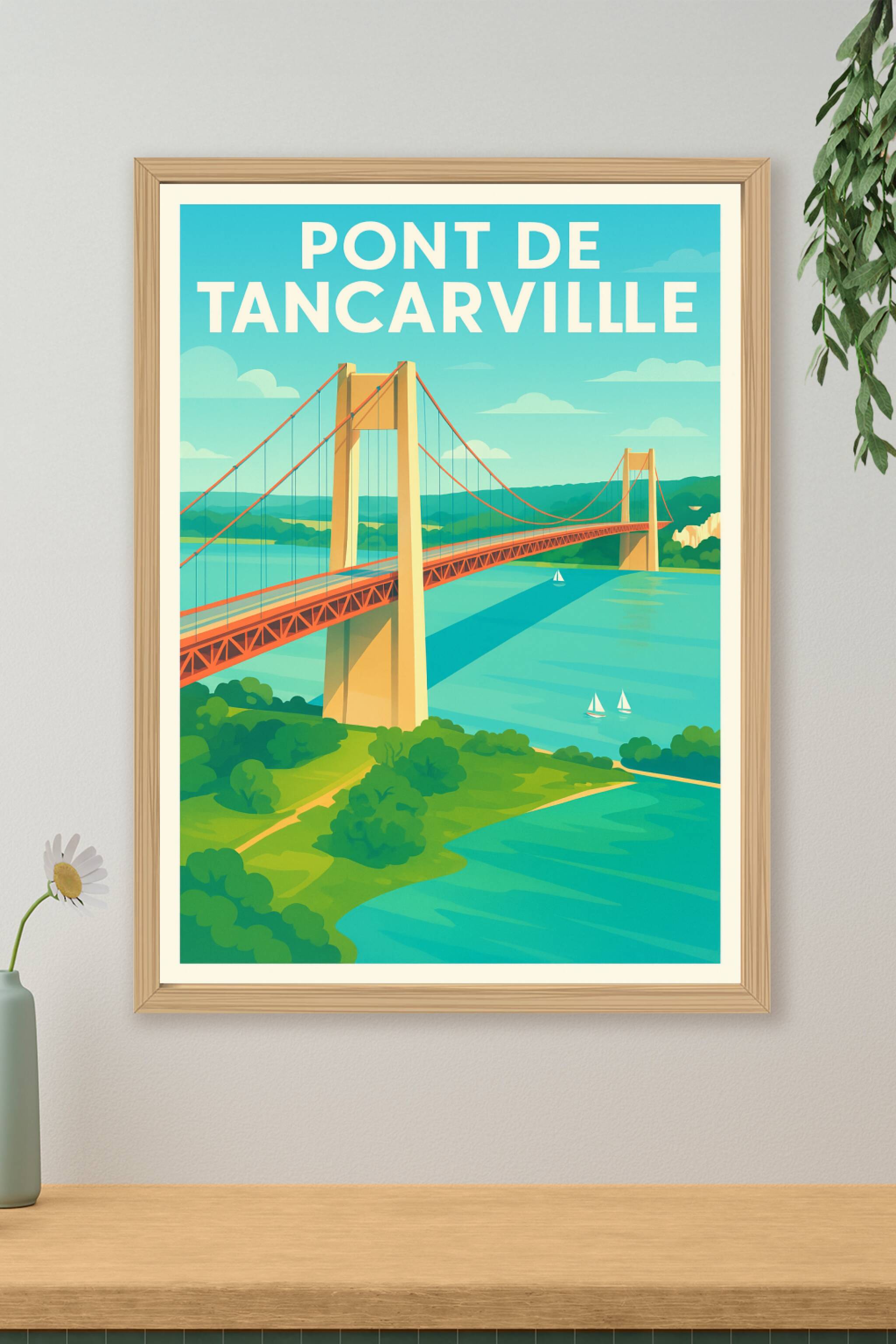 Affiche de Pont de Tancarville - L'élégance suspendue au-dessus de la Seine