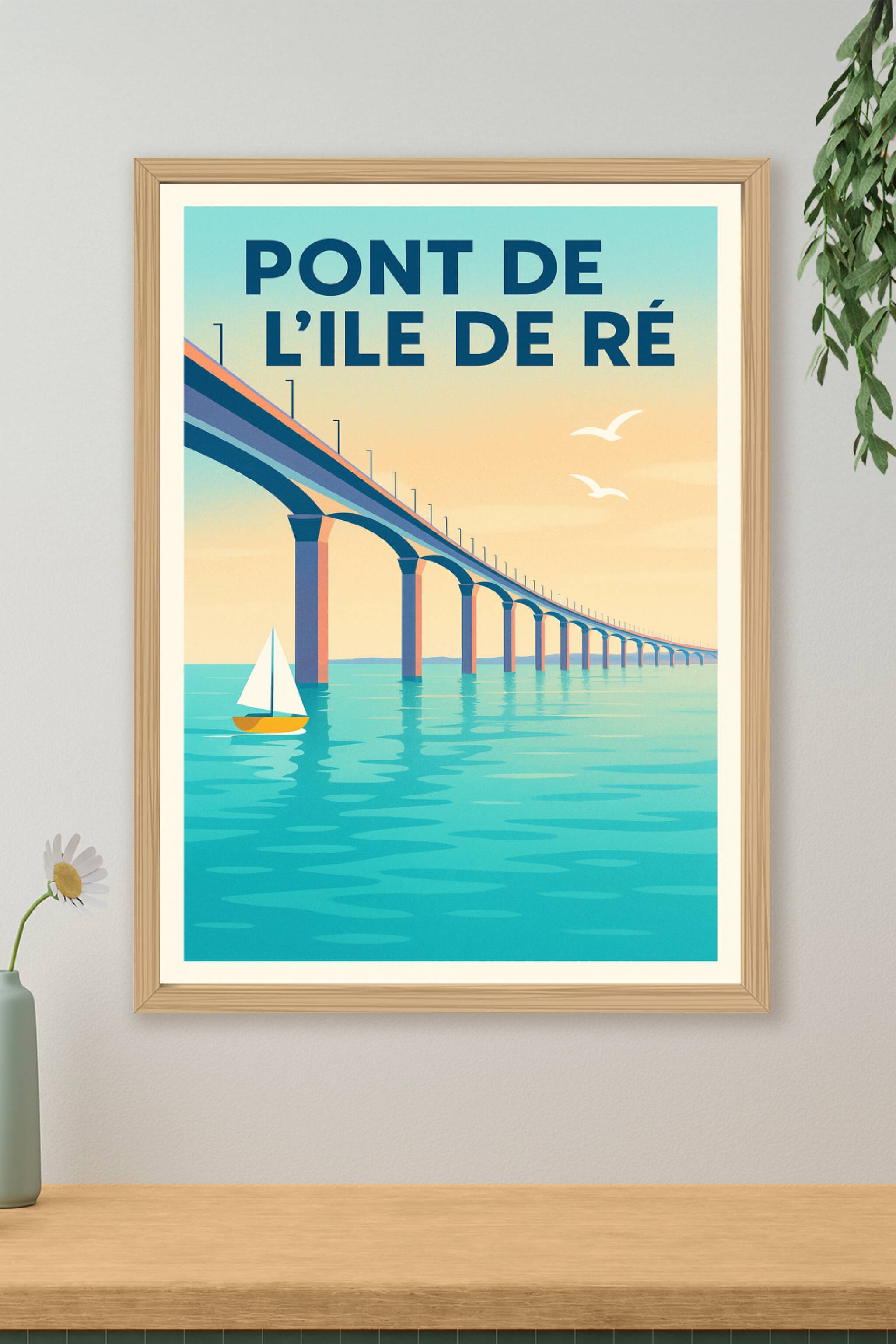 Affiche de Pont de l'Île de Ré - L'élégance architecturale entre ciel et mer