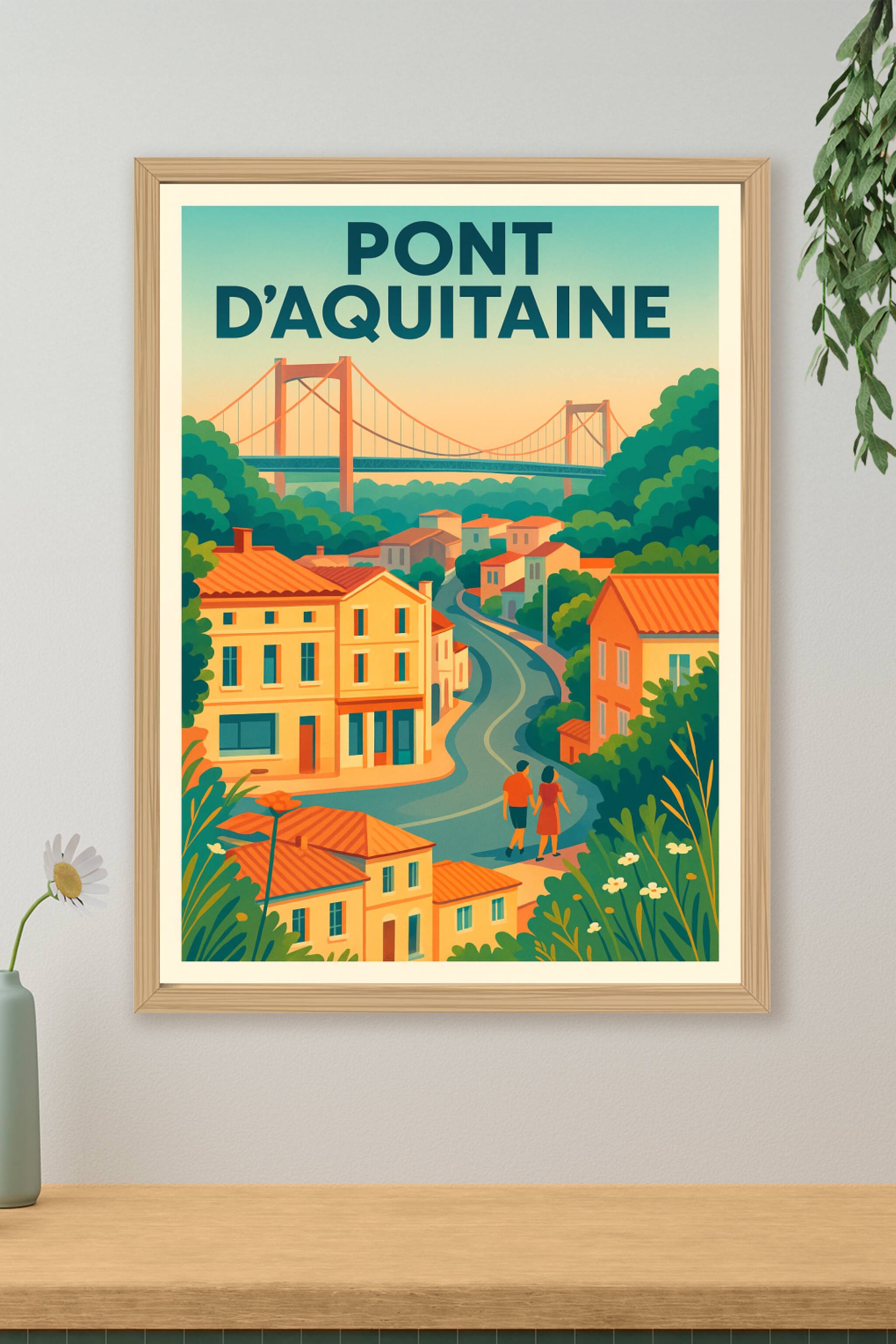 Affiche de Pont d'Aquitaine - L'élégance suspendue au-dessus de la Garonne
