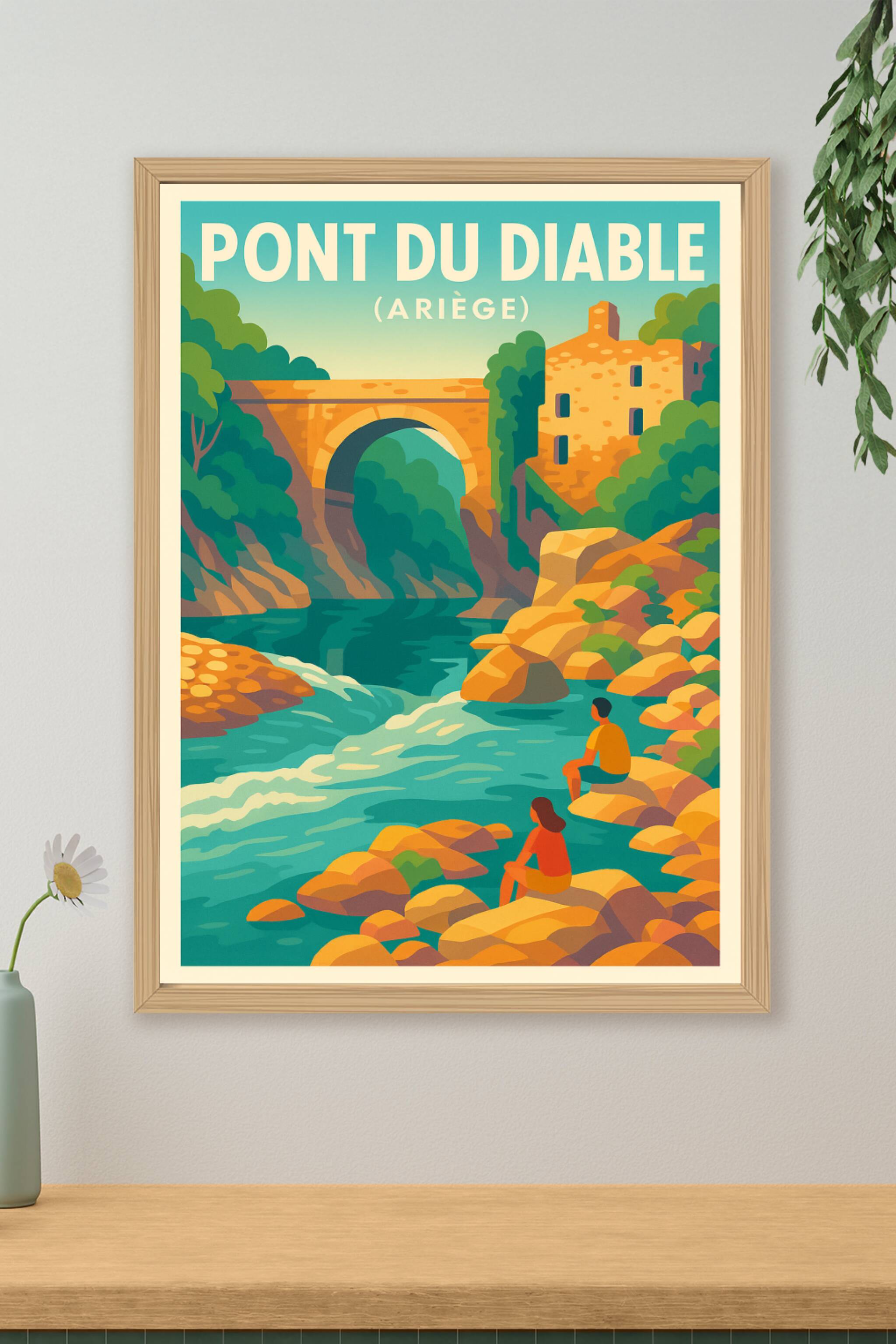 Affiche Pont du Diable (Ariège) — L'élégance sauvage des Pyrénées · poster d'art de Pont du Diable (Ariège)