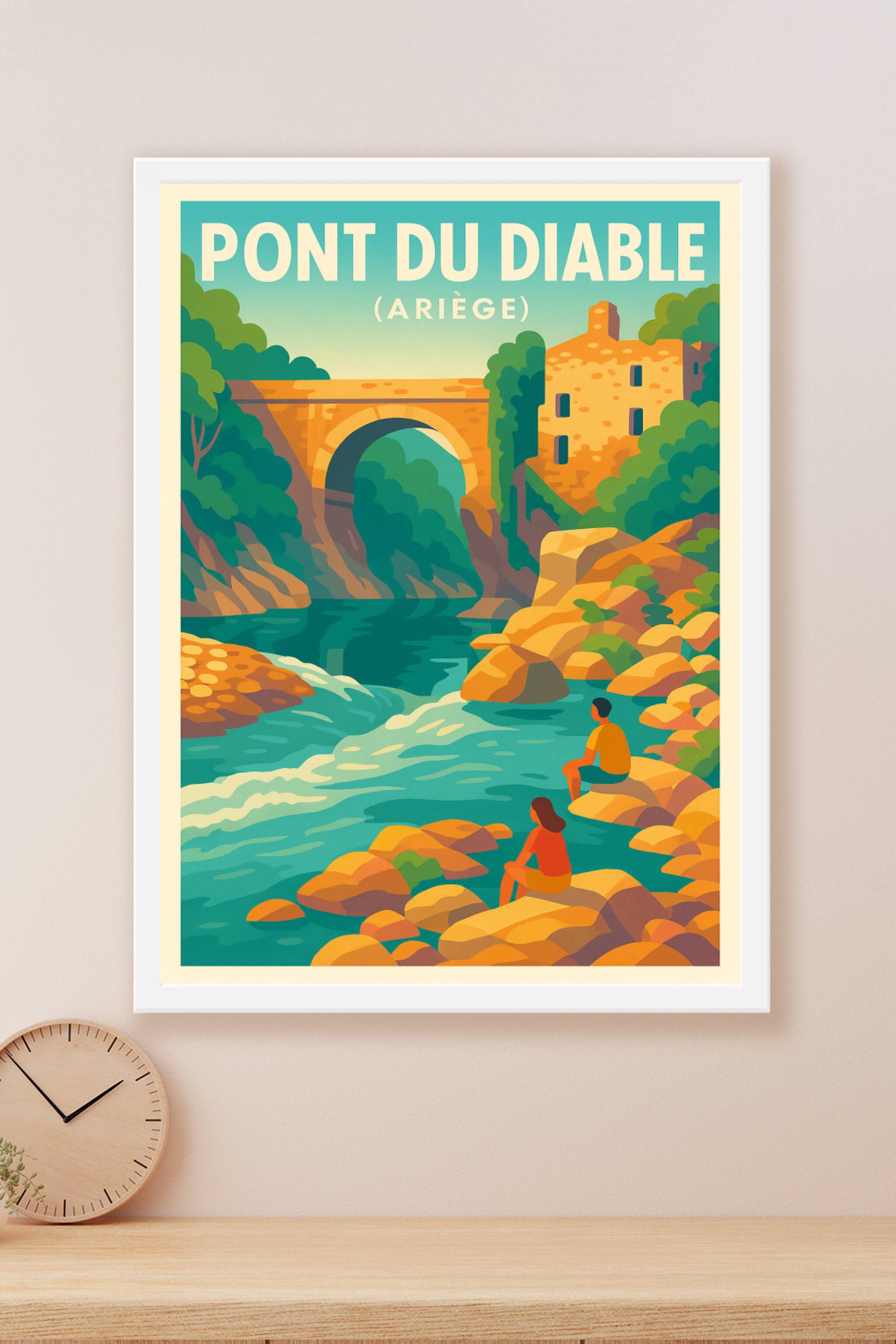 Affiche Pont du Diable (Ariège) — L'élégance sauvage des Pyrénées · poster d'art de Pont du Diable (Ariège)