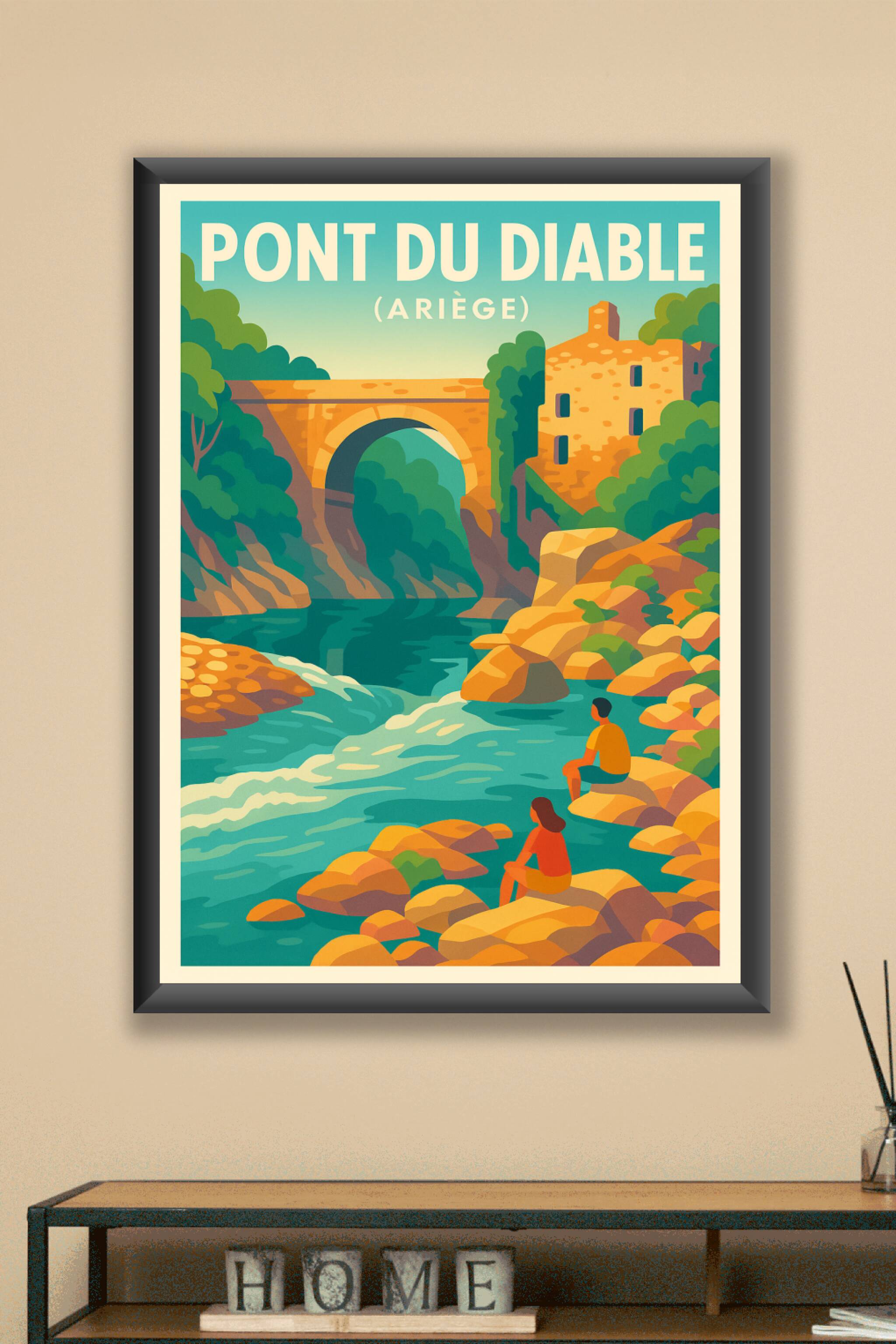 Affiche Pont du Diable (Ariège) — L'élégance sauvage des Pyrénées · poster d'art de Pont du Diable (Ariège)