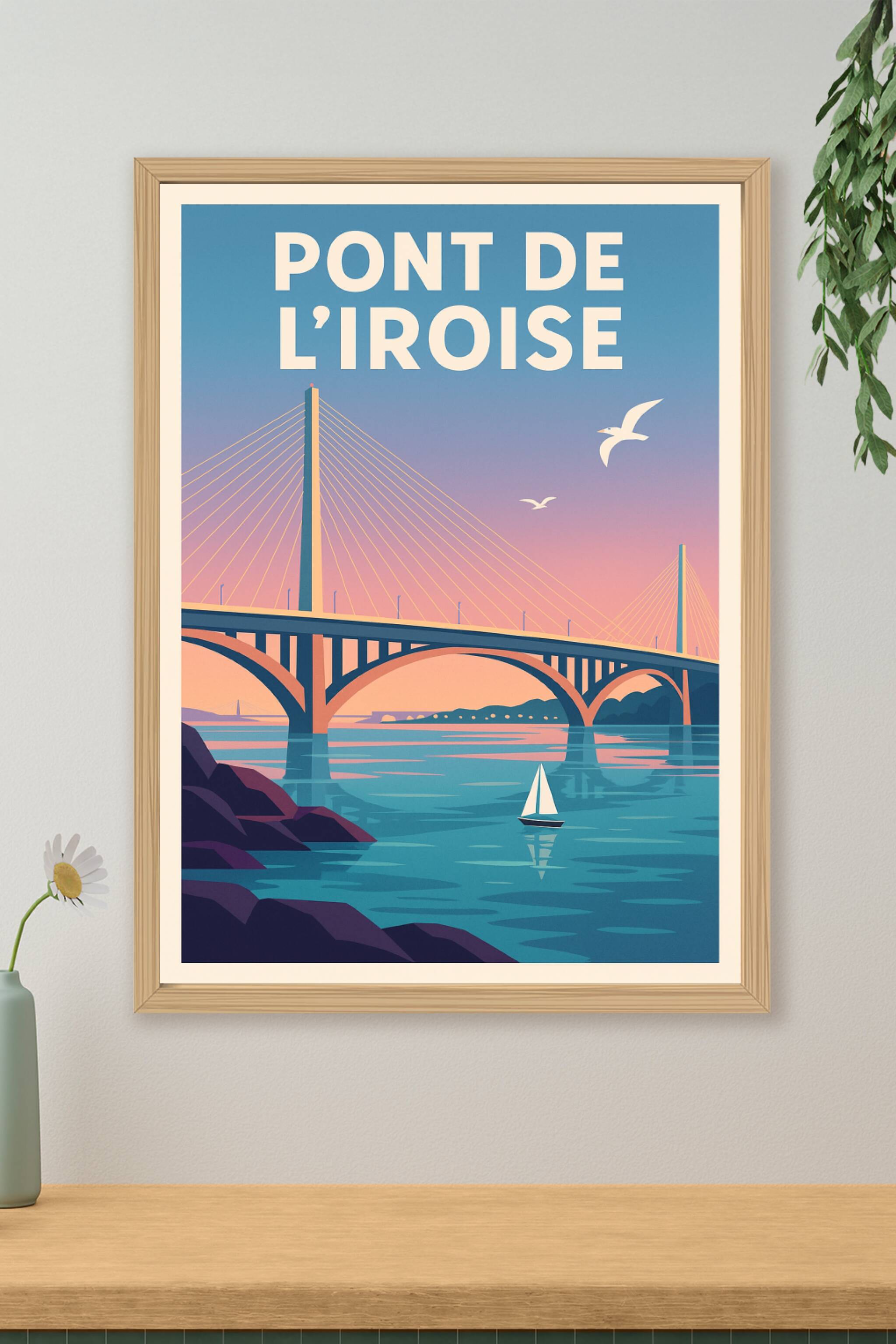 Affiche de Pont de l'Iroise - L'élégance bretonne au coucher du soleil
