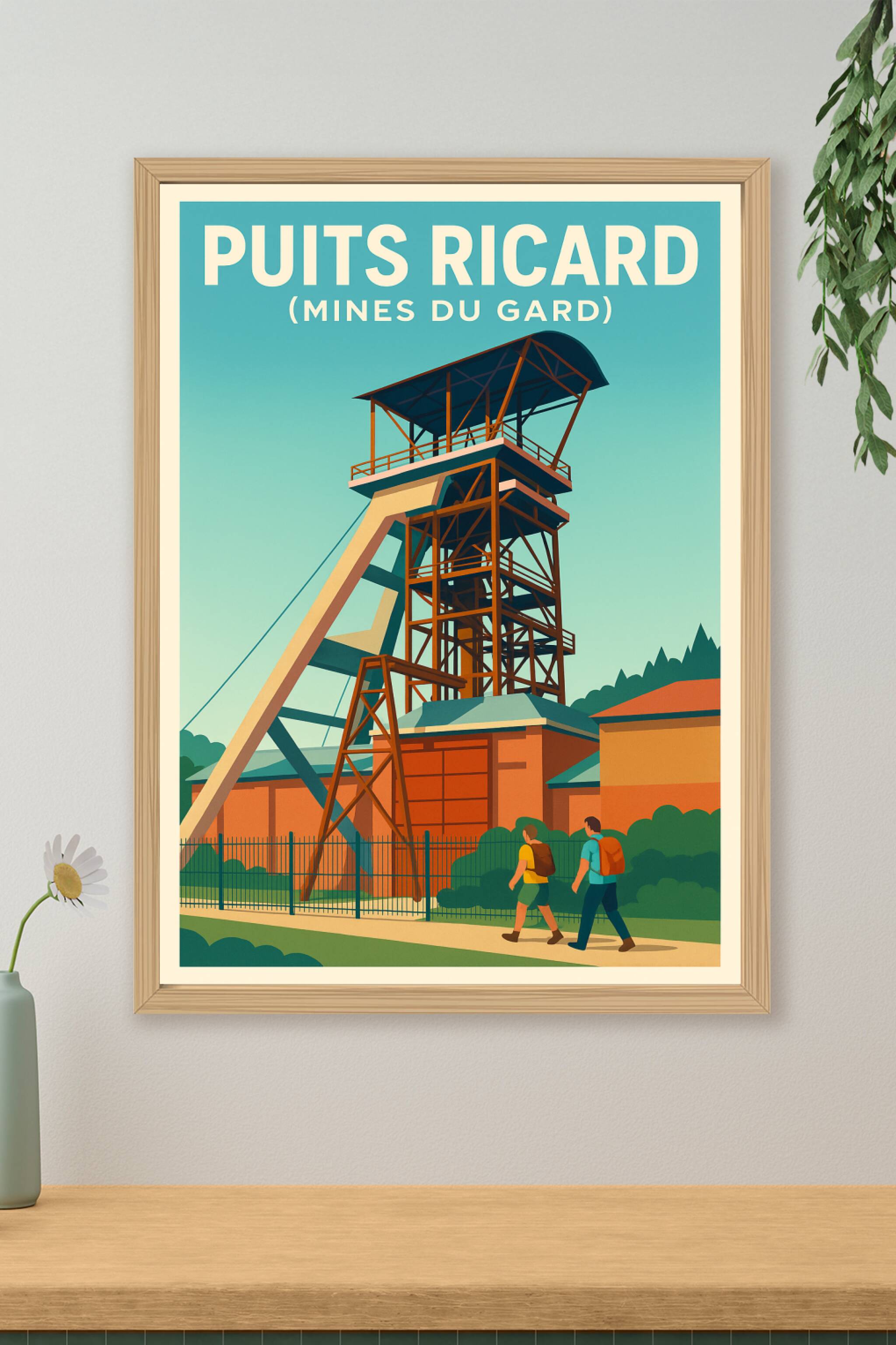 Affiche de Puits Ricard - L'élégance du patrimoine industriel des Mines du Gard