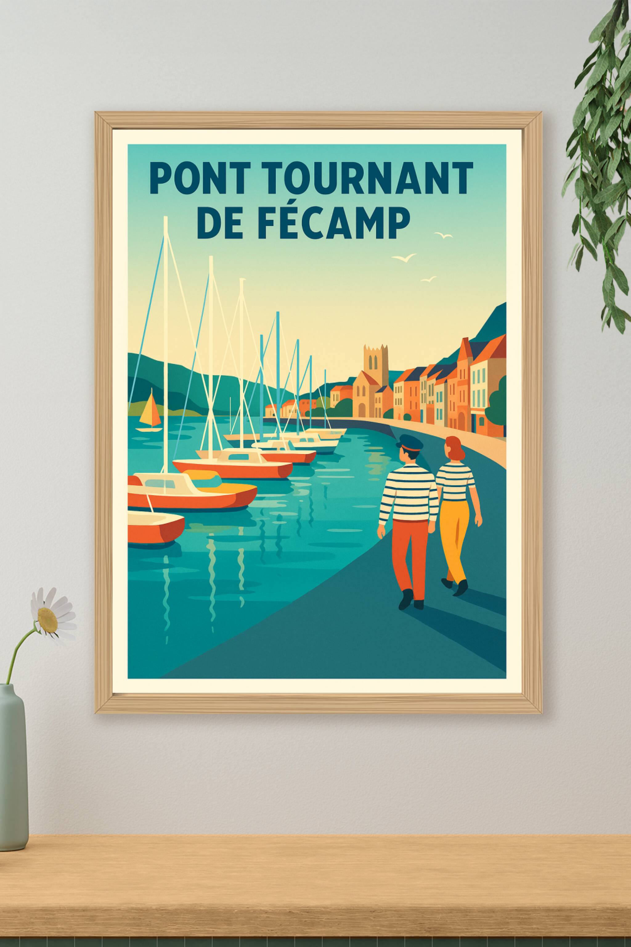 Affiche de Fécamp - L'élégance maritime du Pont Tournant
