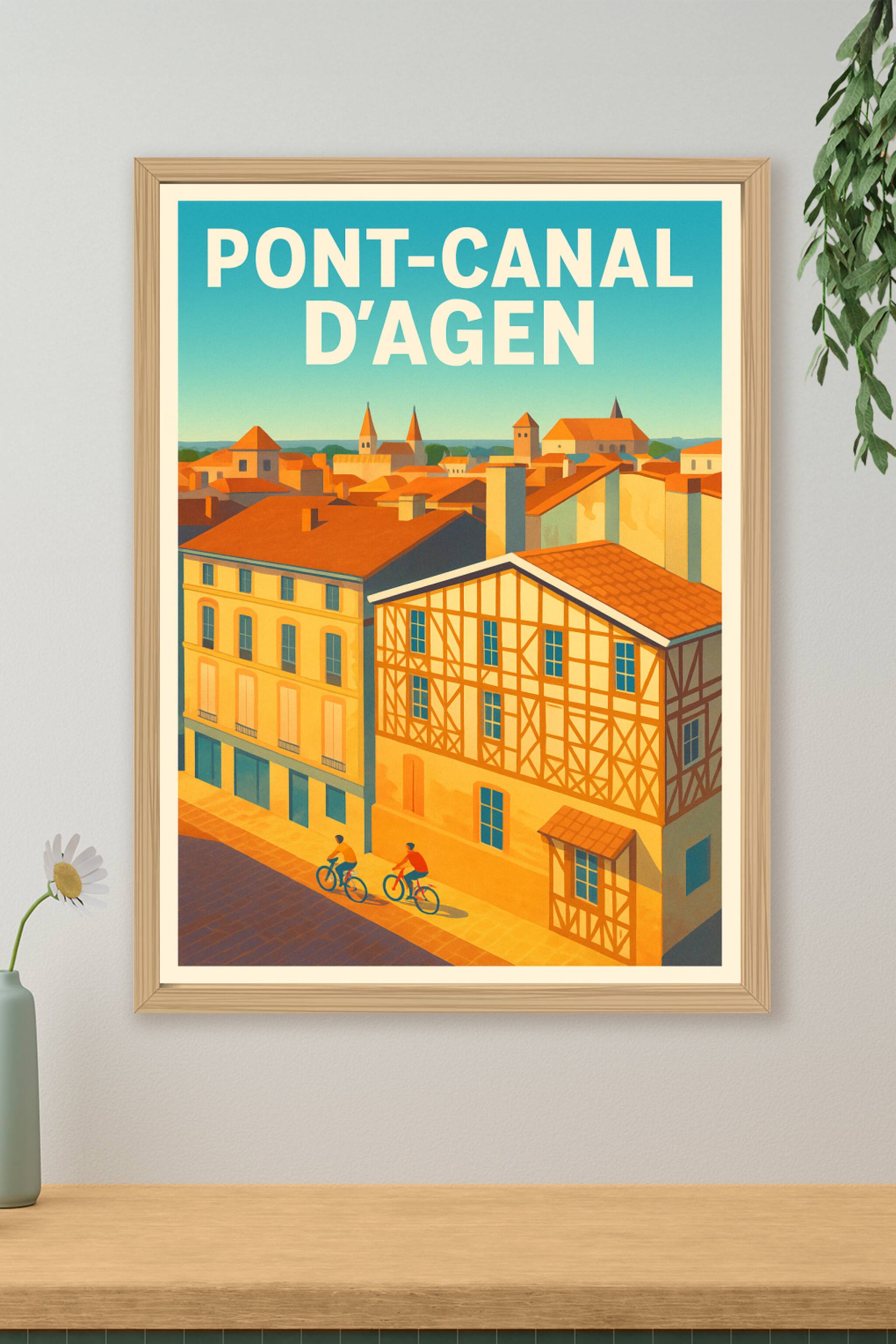 Affiche de Agen - L'élégance historique du Pont-Canal