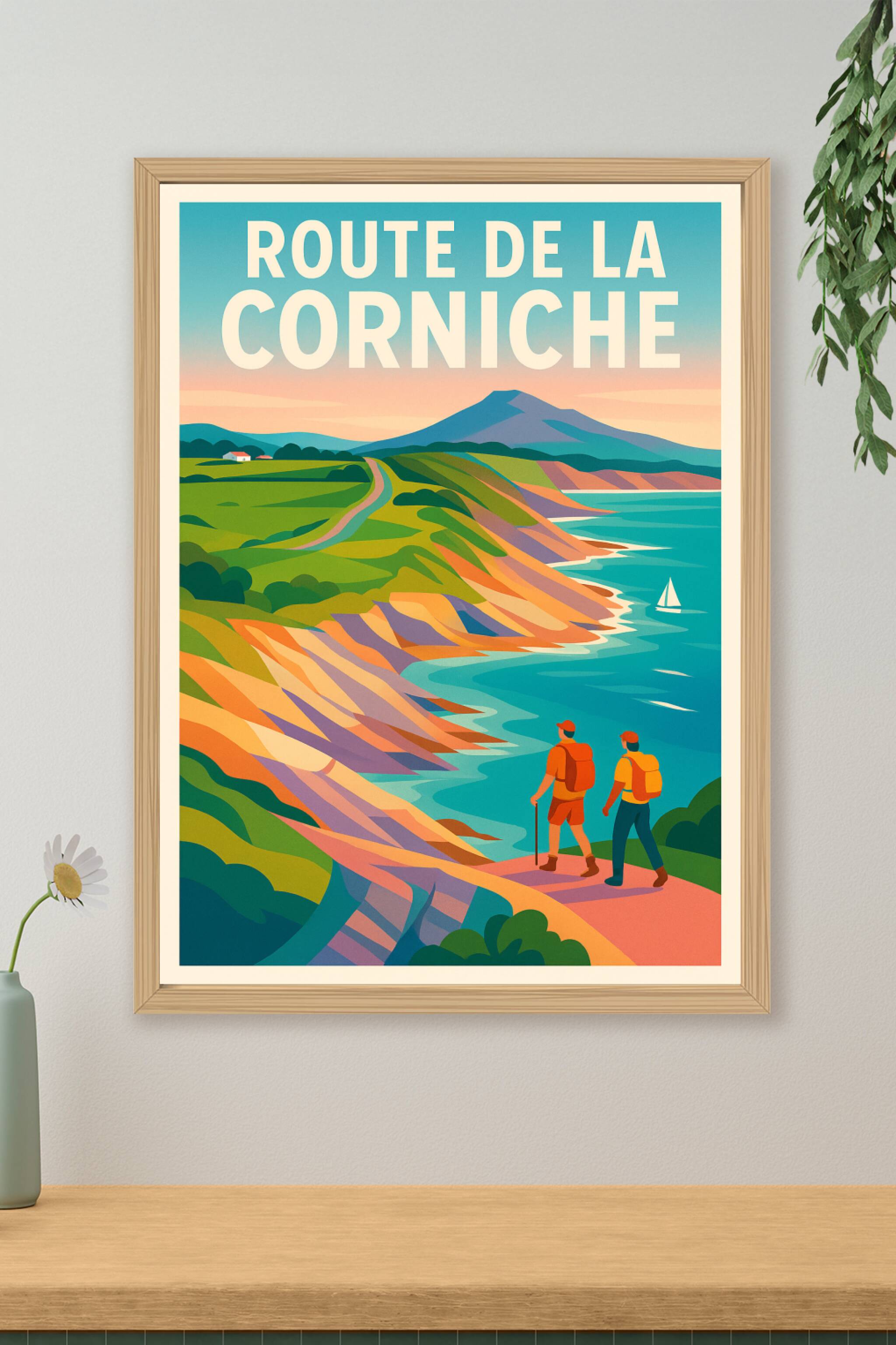 Affiche de Route de la Corniche - L'éclat du littoral basque entre falaises et océan