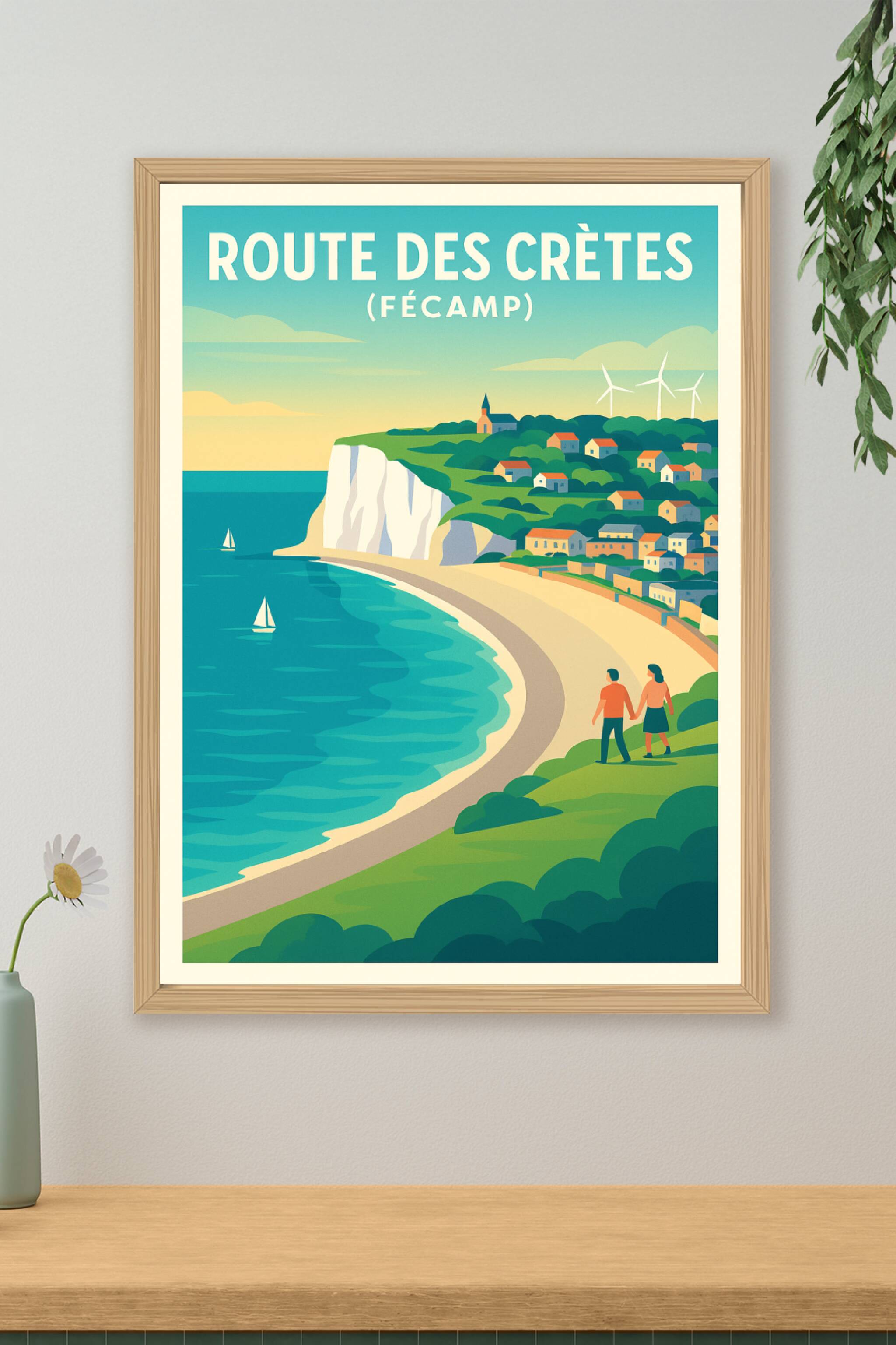 Affiche de Route des Crêtes (Fécamp) - L'éclat des falaises normandes