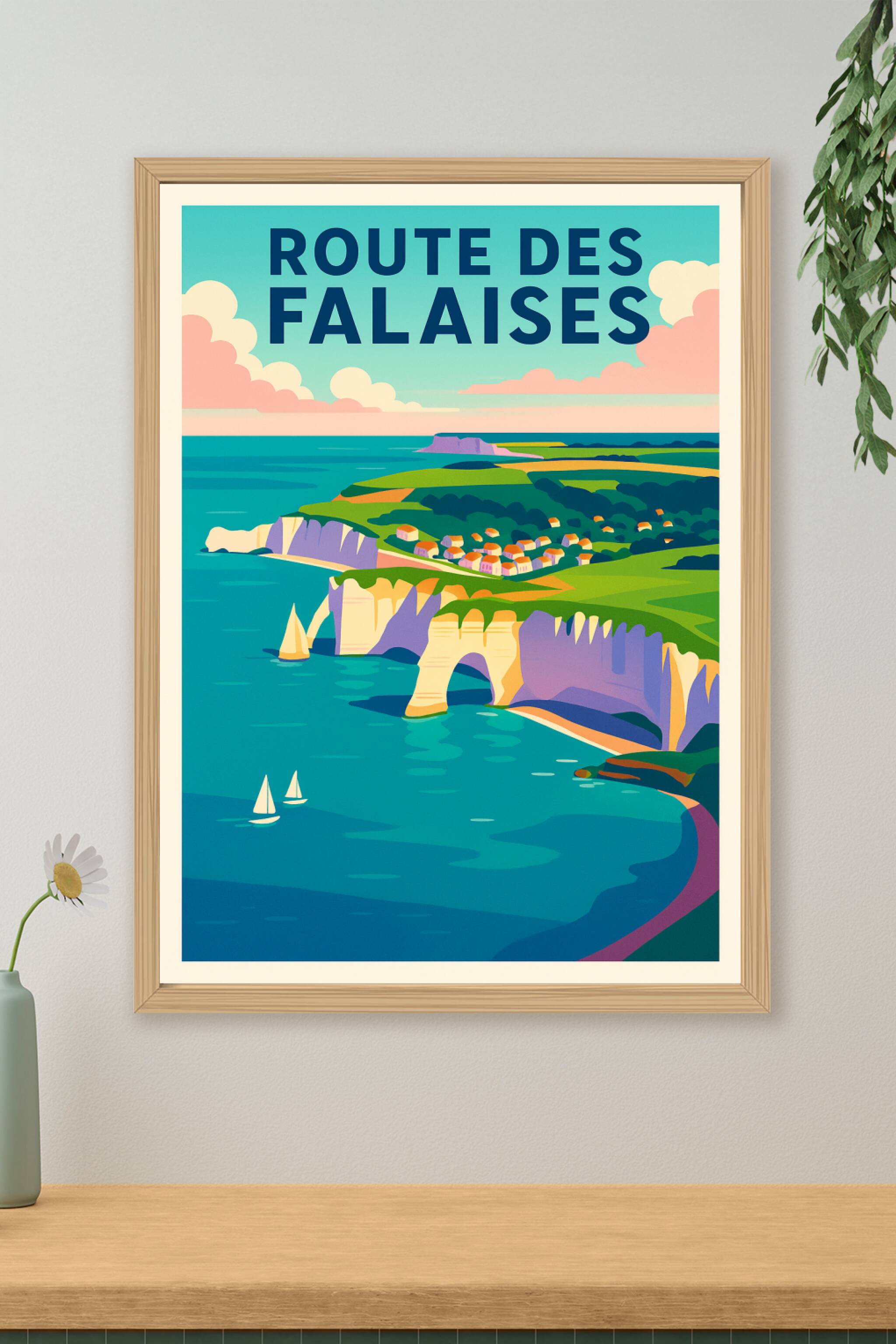 Affiche de Route des Falaises - L'élégance sauvage du littoral normand