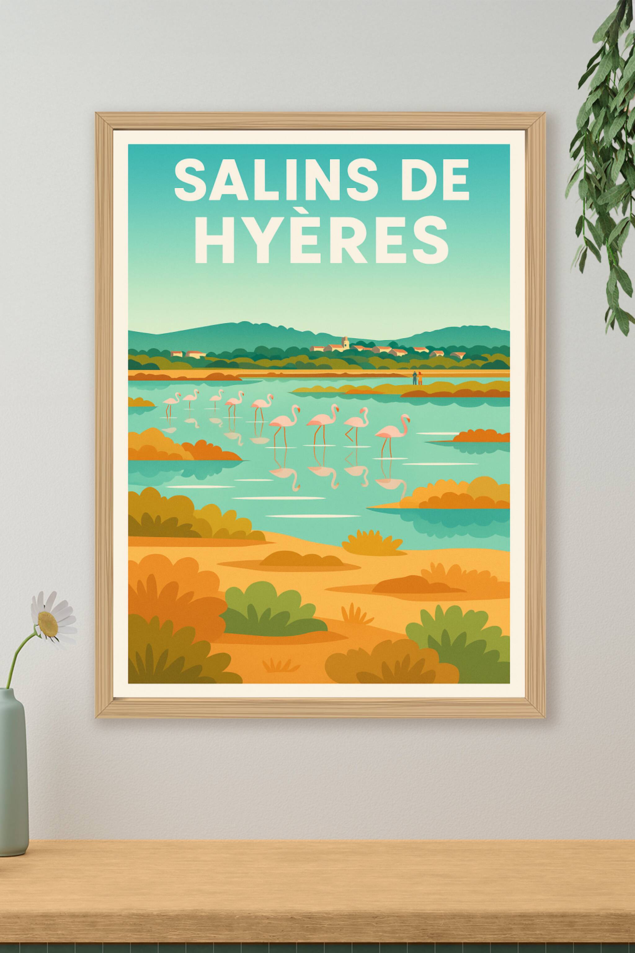 Affiche de Salins de Hyères - L'élégance sauvage des flamants roses