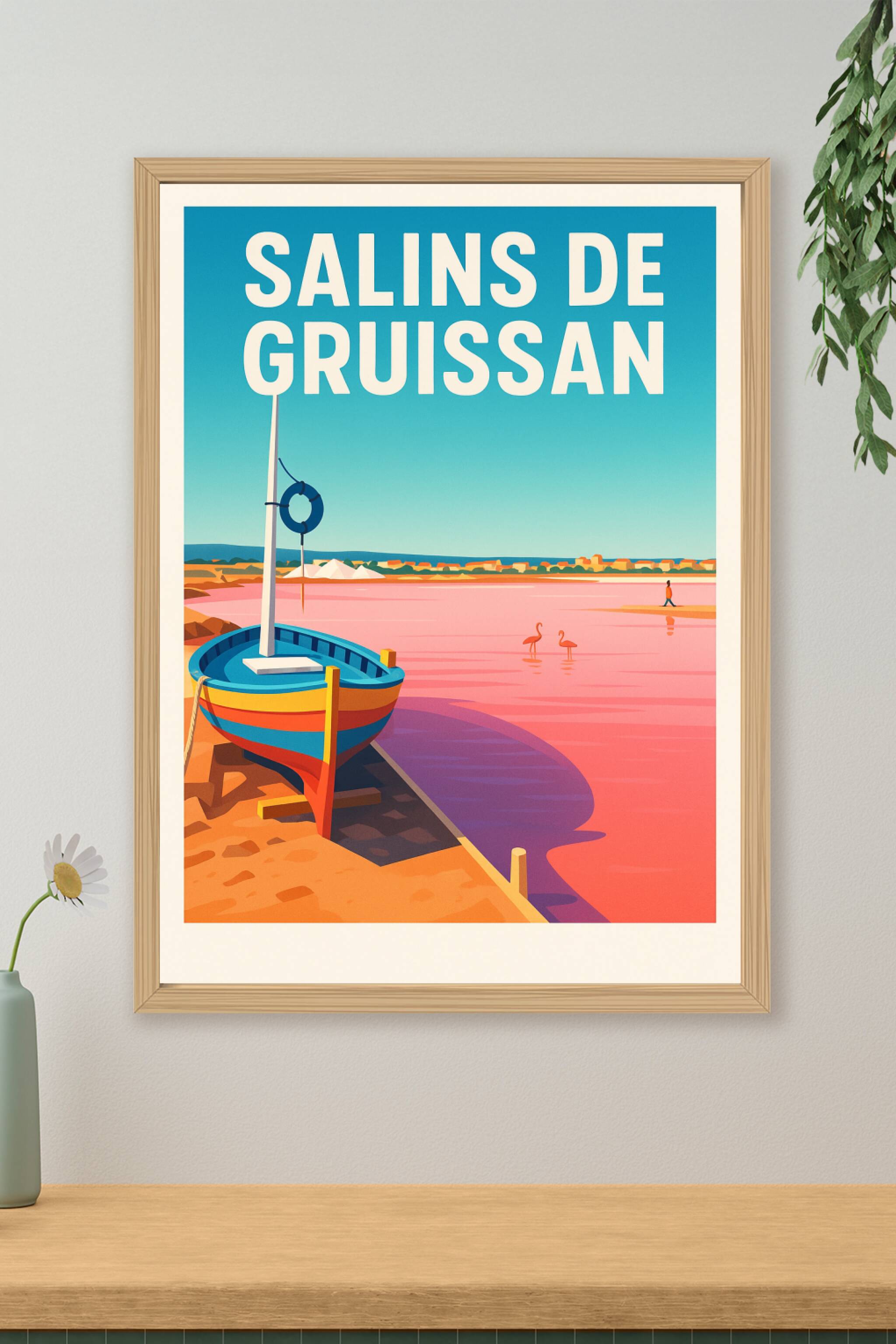 Affiche de Salins de Gruissan - L'éclat des eaux roses de l'Occitanie