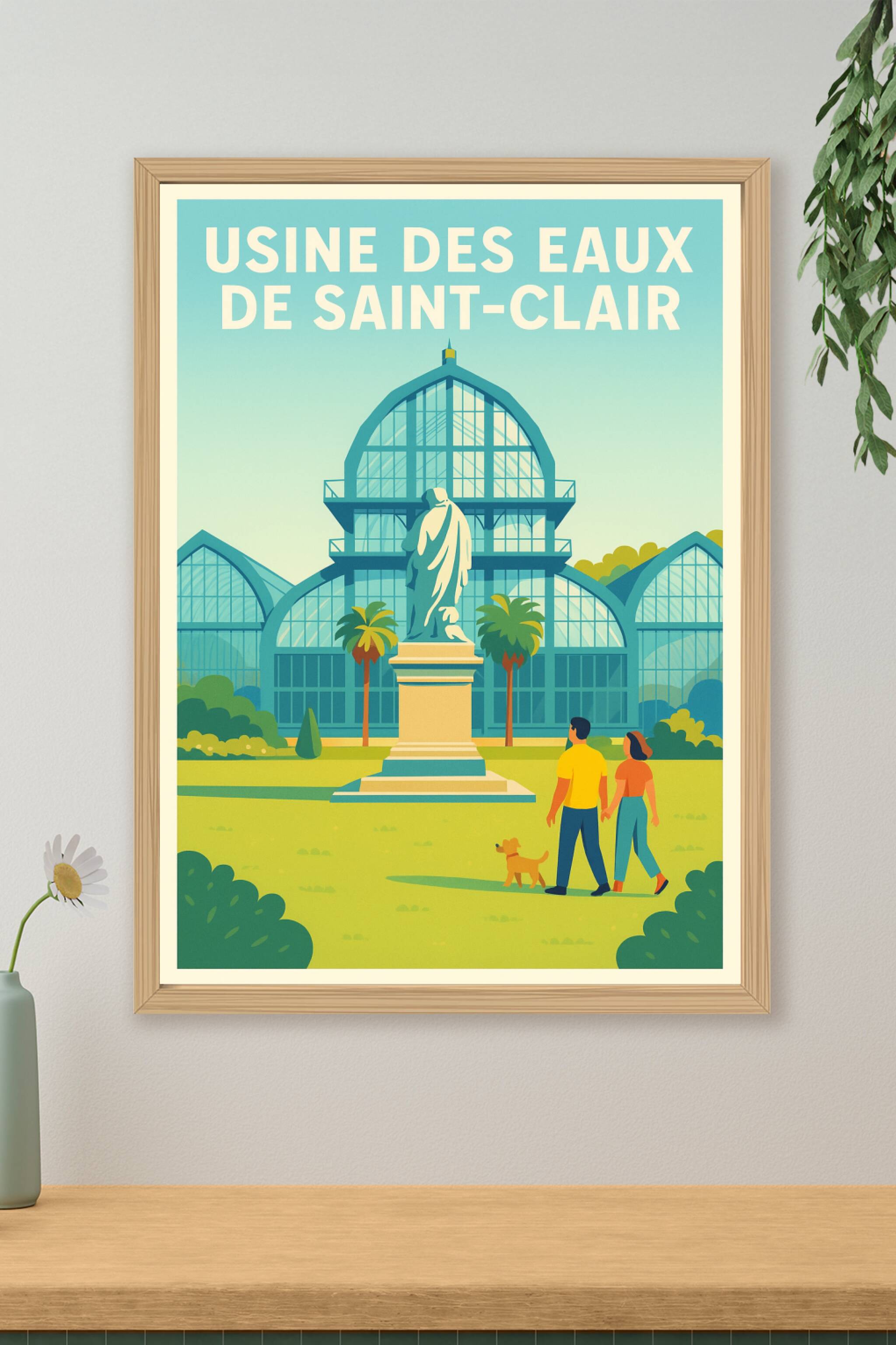 Affiche de Usine des Eaux de Saint-Clair - Le charme industriel et végétal
