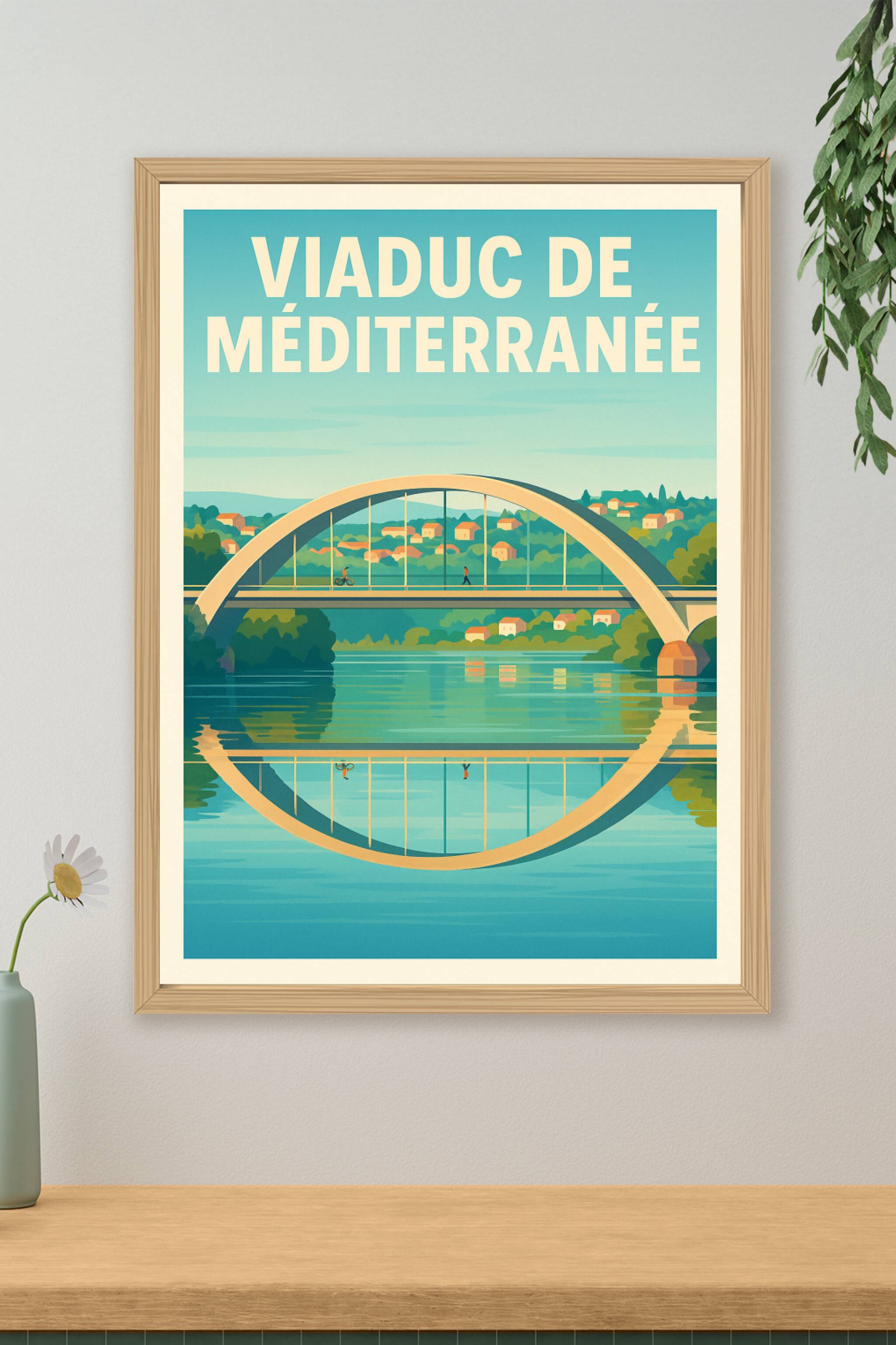 Affiche de Viaduc de la Méditerranée - L'élégance architecturale entre ciel et eau