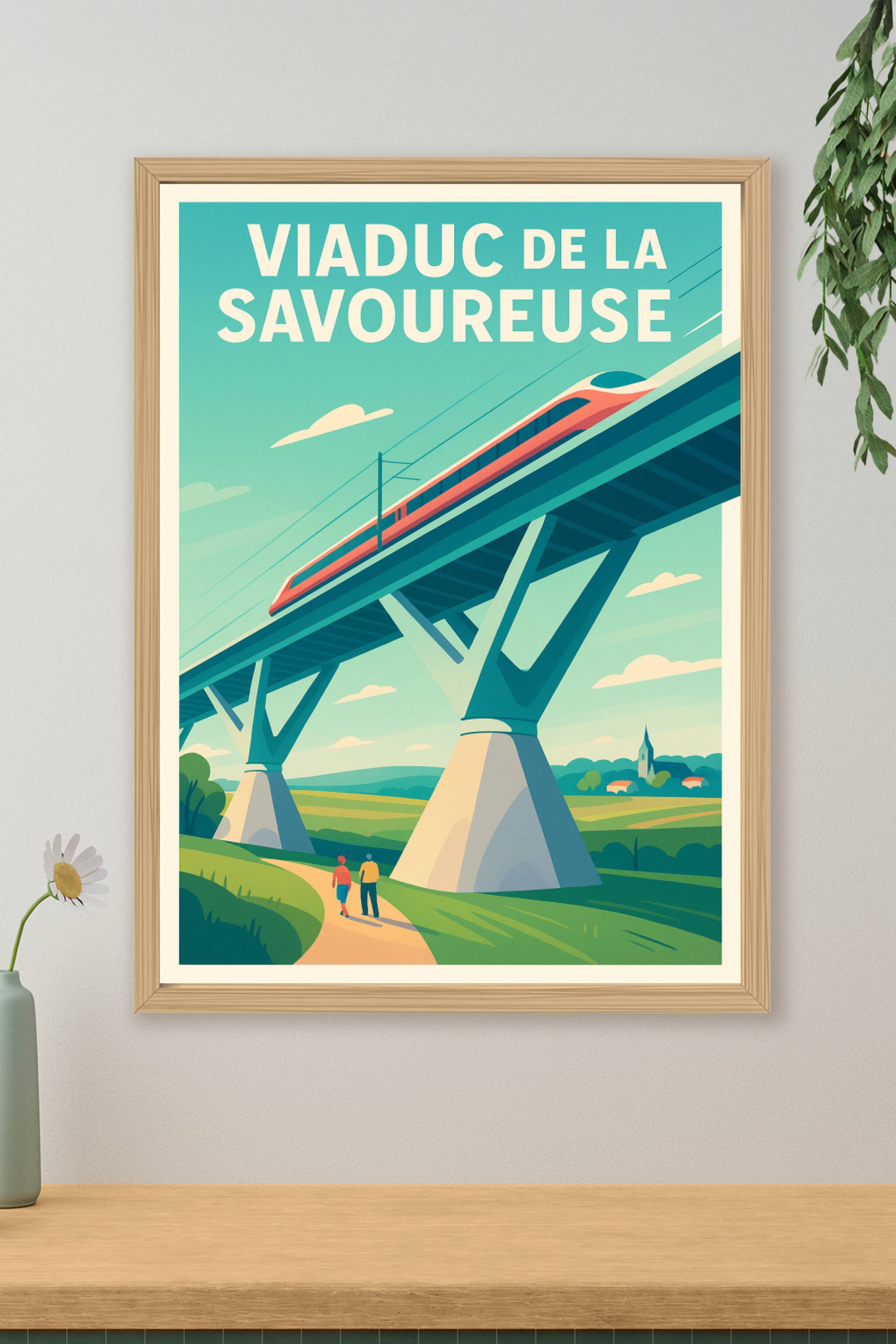 Affiche de Viaduc de la Savoureuse - L'élégance ferroviaire entre ciel et terre
