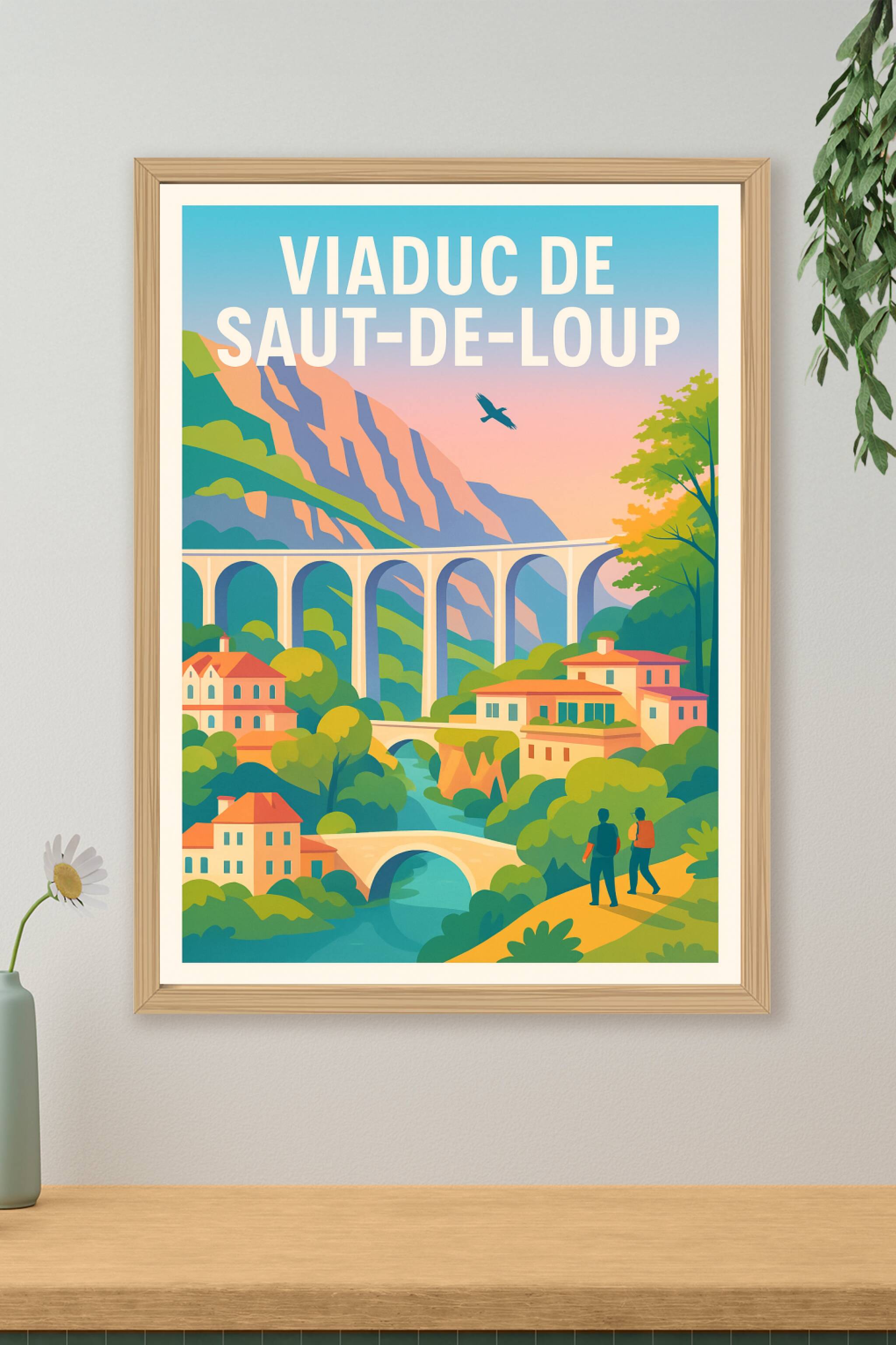 Affiche de Viaduc de Saut-de-Loup - Une évasion majestueuse au cœur des montagnes