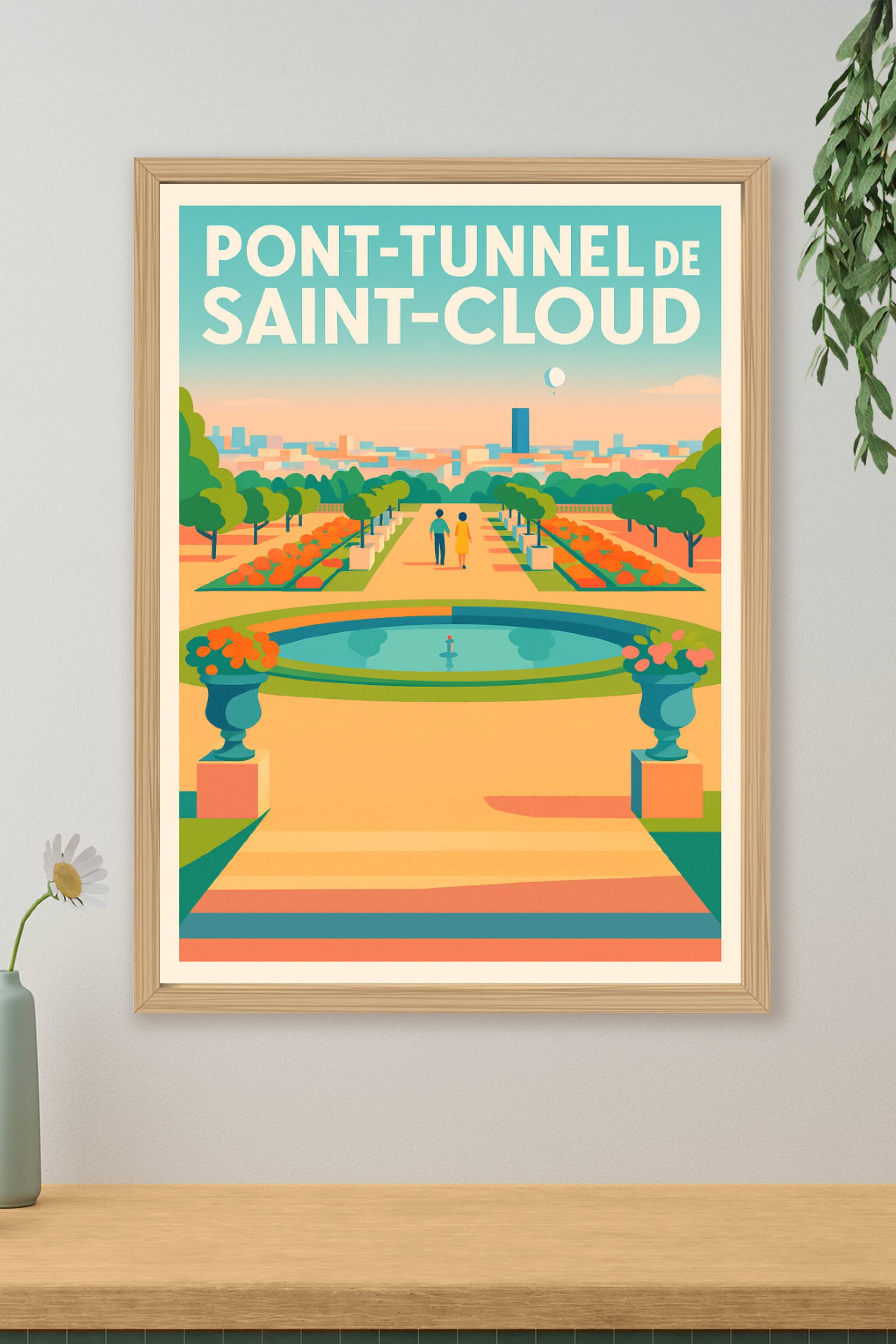 Poster de Saint-Cloud, affiche décorative vintage