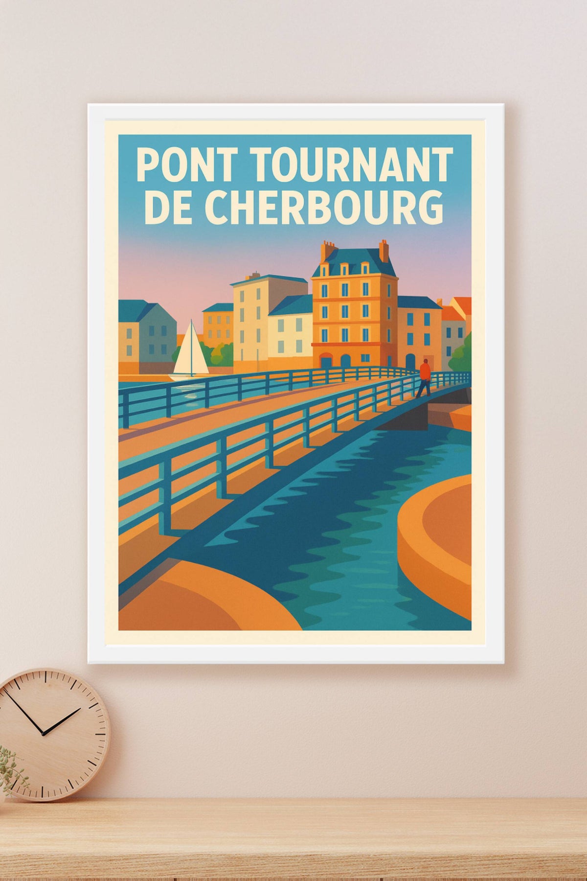 Affiche du Pont Tournant de Cherbourg, poster déco