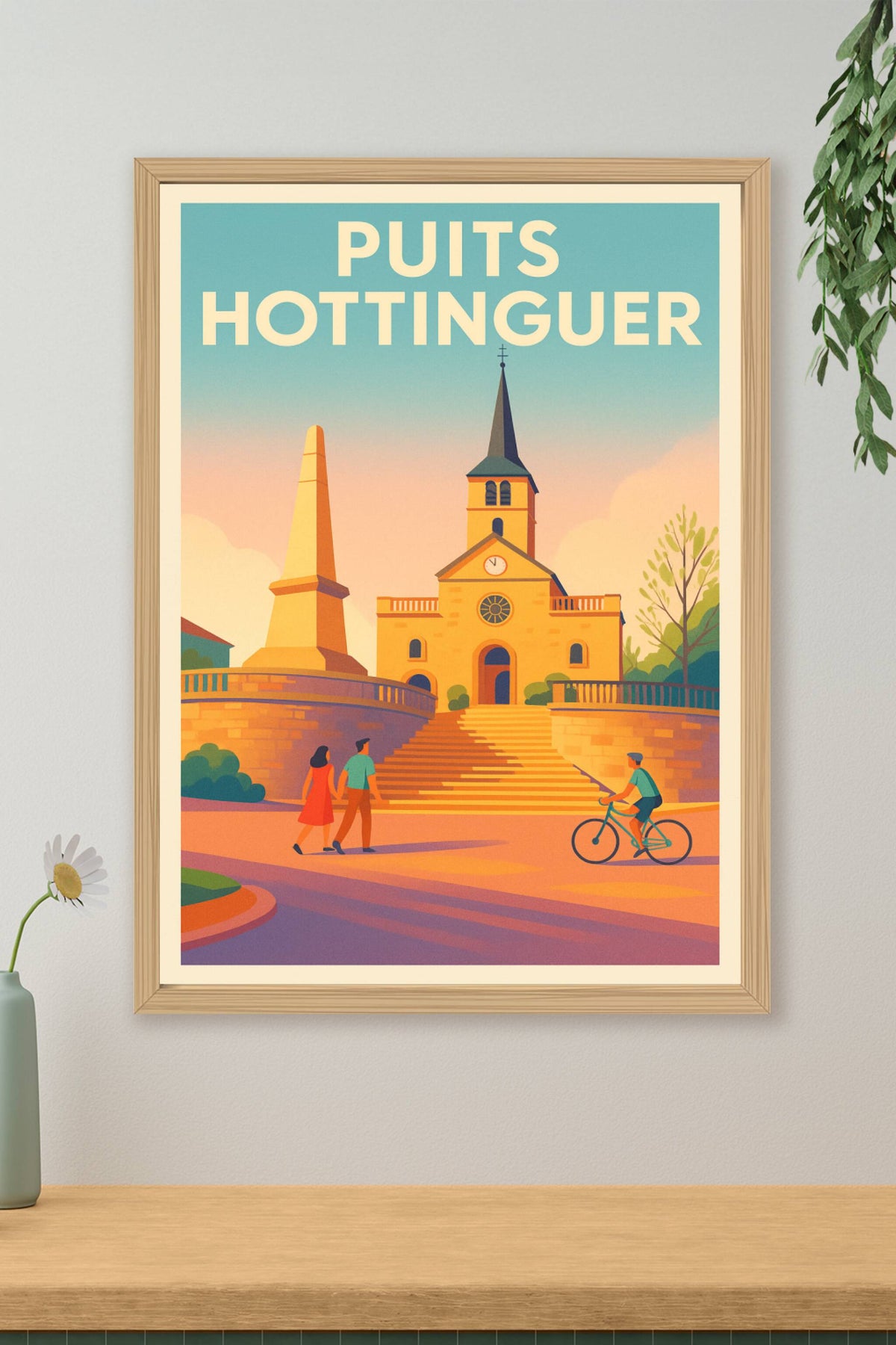 Affiche du Puits Hottinguer, chevalement pierre