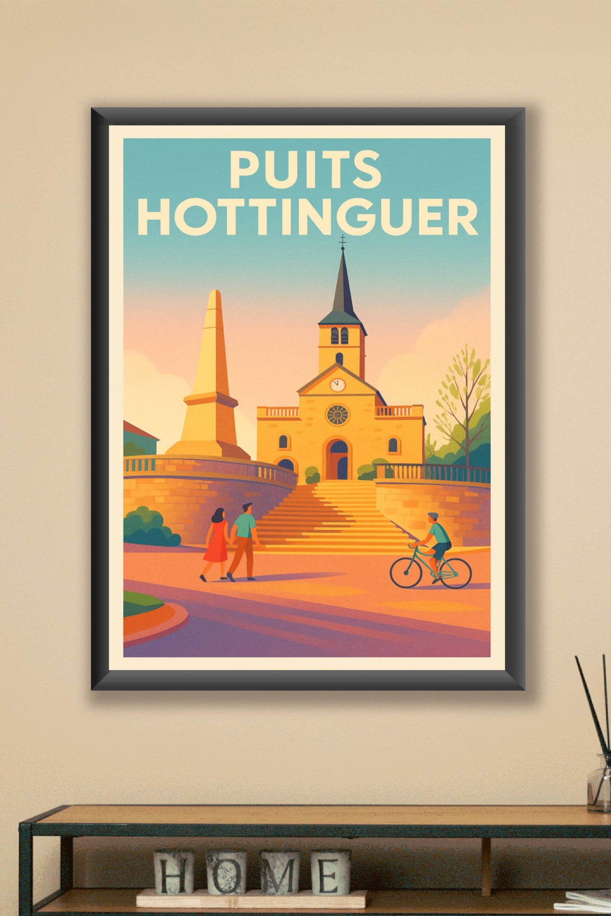 Affiche du Puits Hottinguer, chevalement pierre