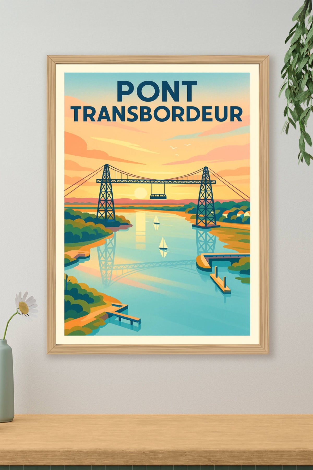 Affiche du Pont Transbordeur, Rochefort vintage
