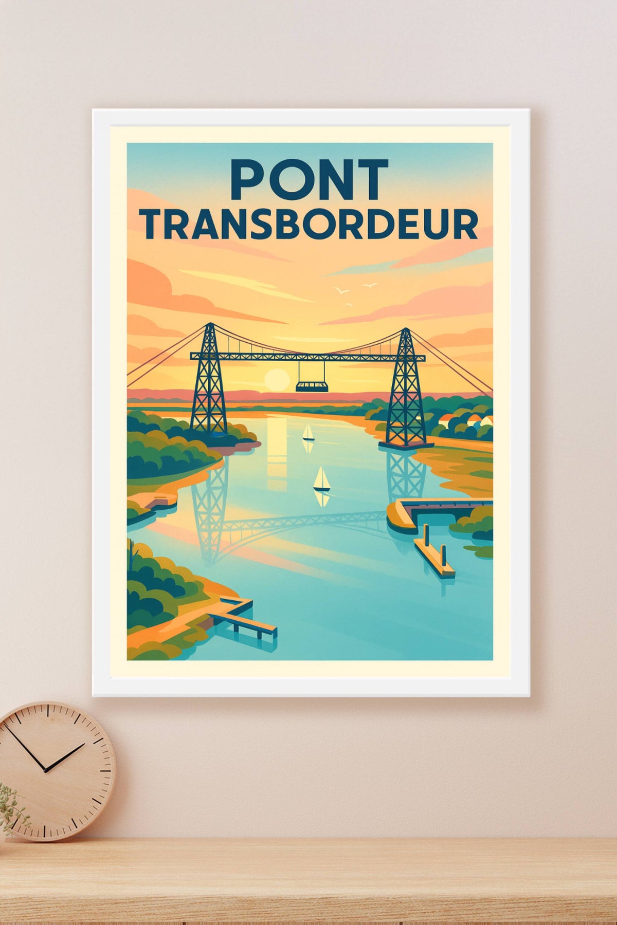 Affiche du Pont Transbordeur, Rochefort vintage
