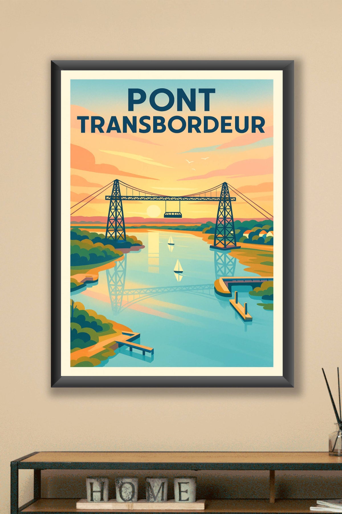 Affiche du Pont Transbordeur, Rochefort vintage
