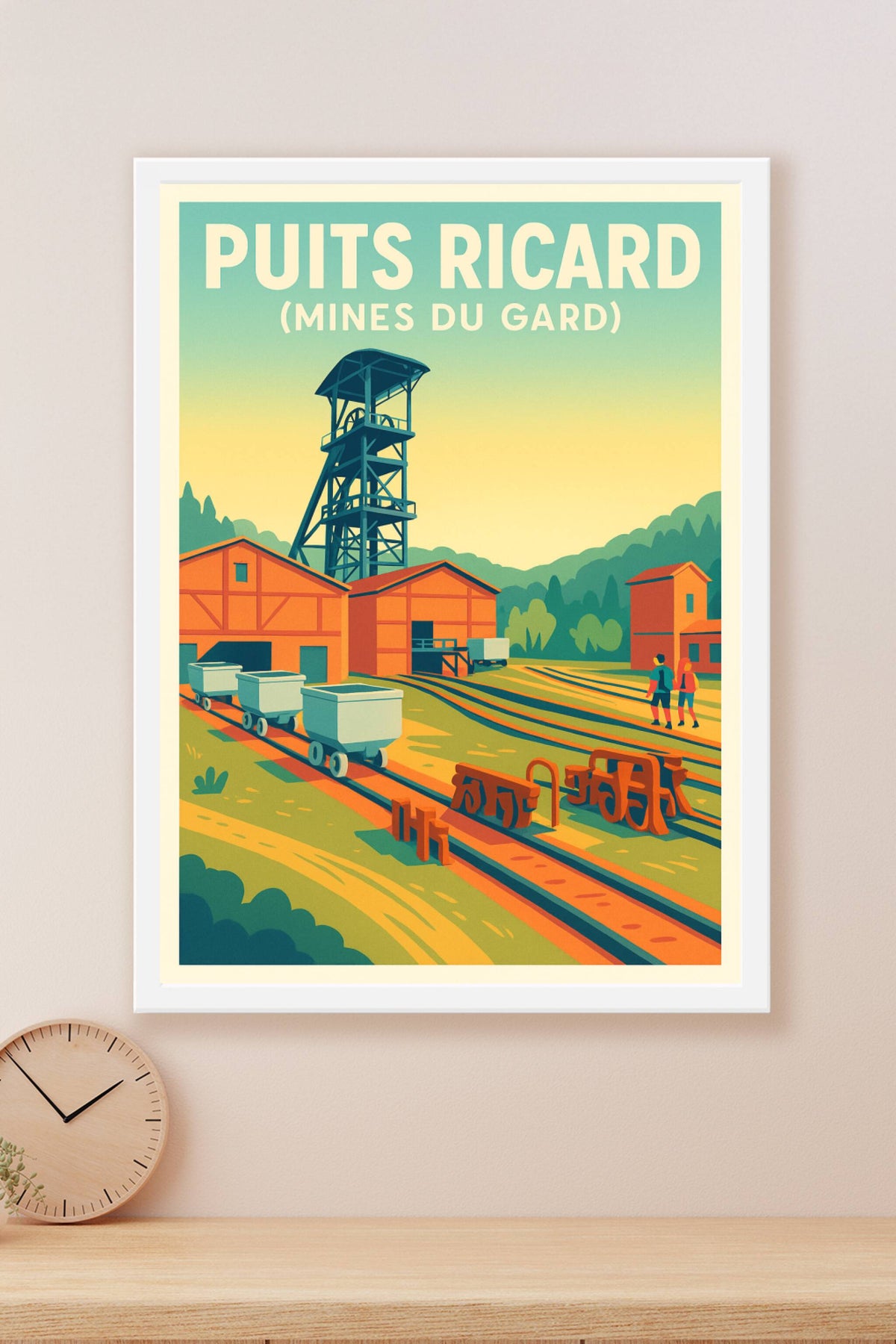 Affiche du Puits Ricard, poster chevalement mine