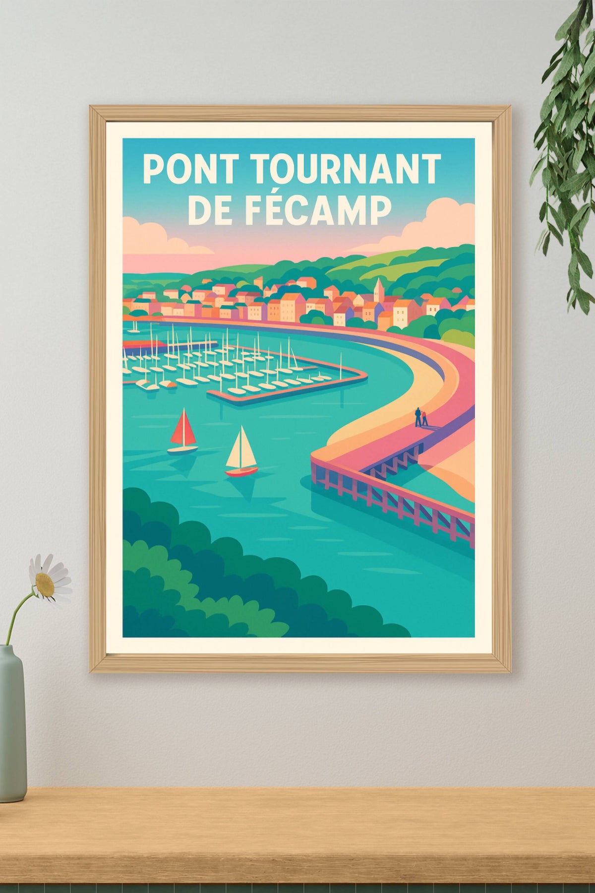 Affiche de Fécamp, poster Pont Tournant