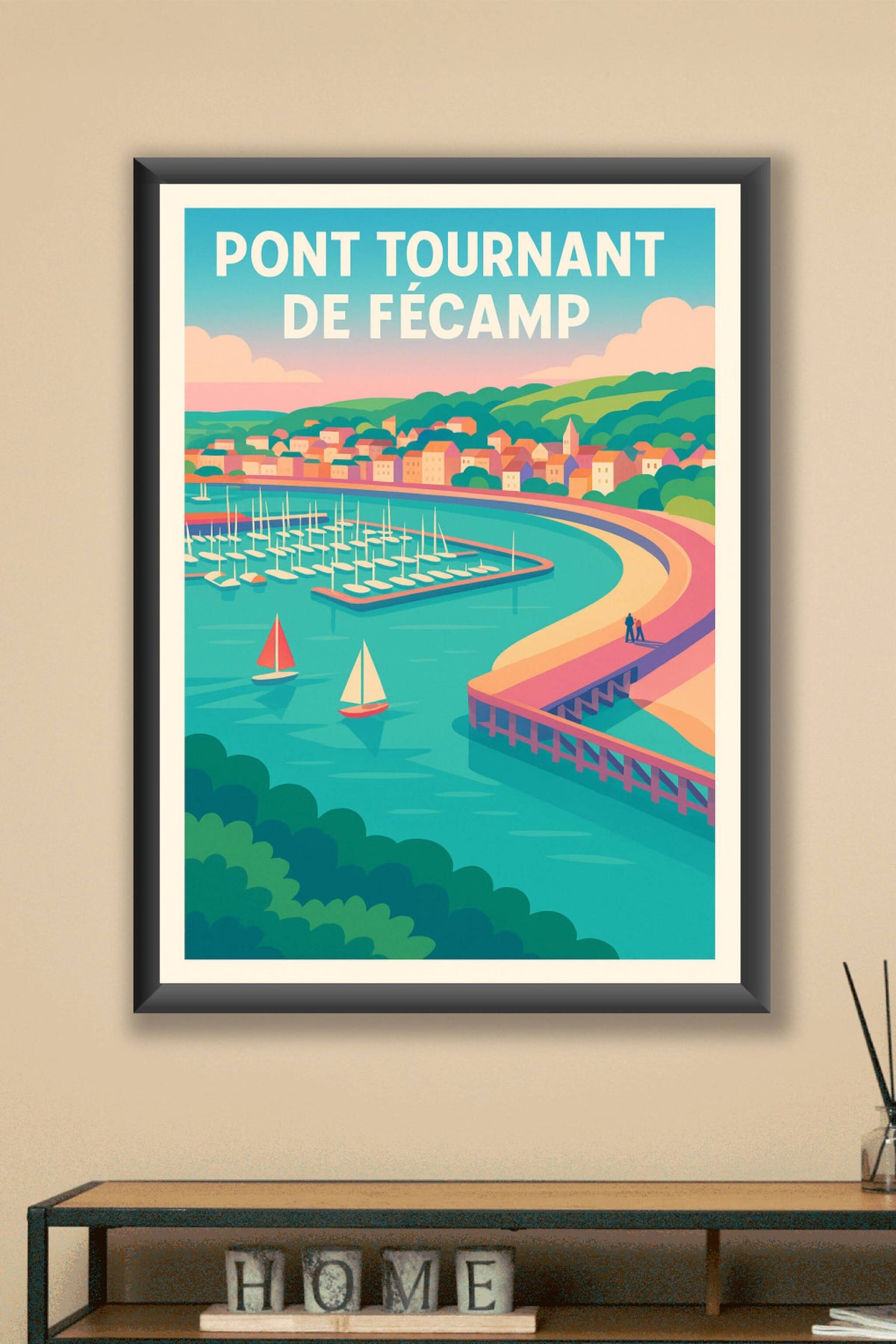 Affiche de Fécamp, poster Pont Tournant