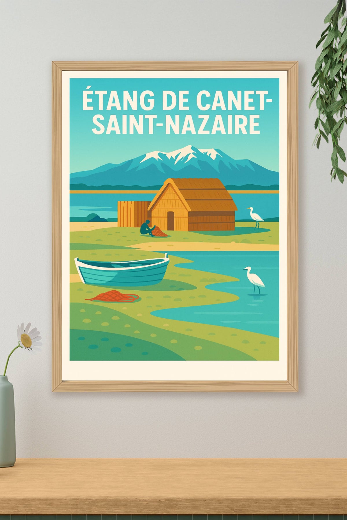 Affiche de l'Étang de Canet-Saint-Nazaire, Pyrénées