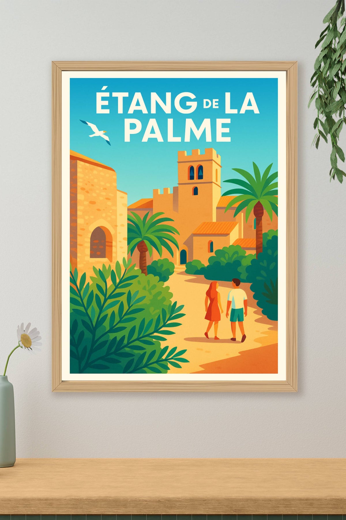 Affiche de l'Étang de la Palme, poster vintage