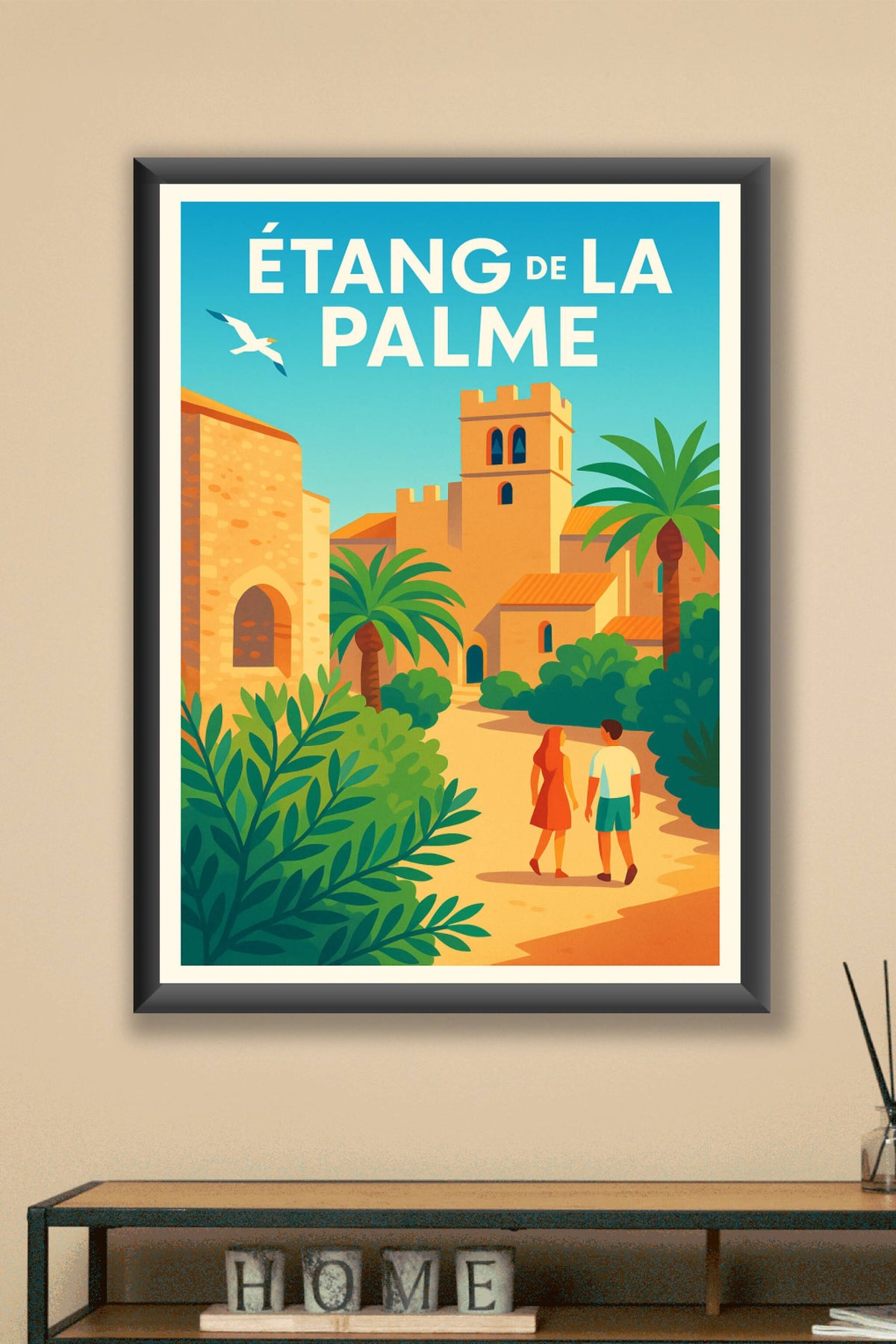 Affiche de l'Étang de la Palme, poster vintage