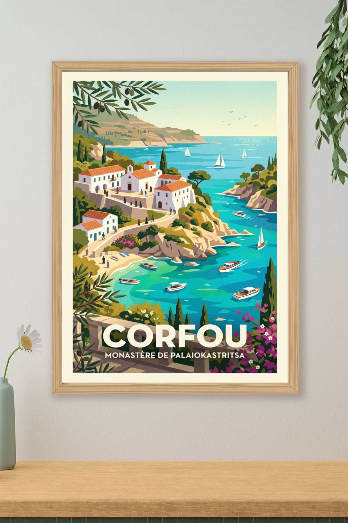 Affiche de Corfou, Monastère de Palaiokastritsa