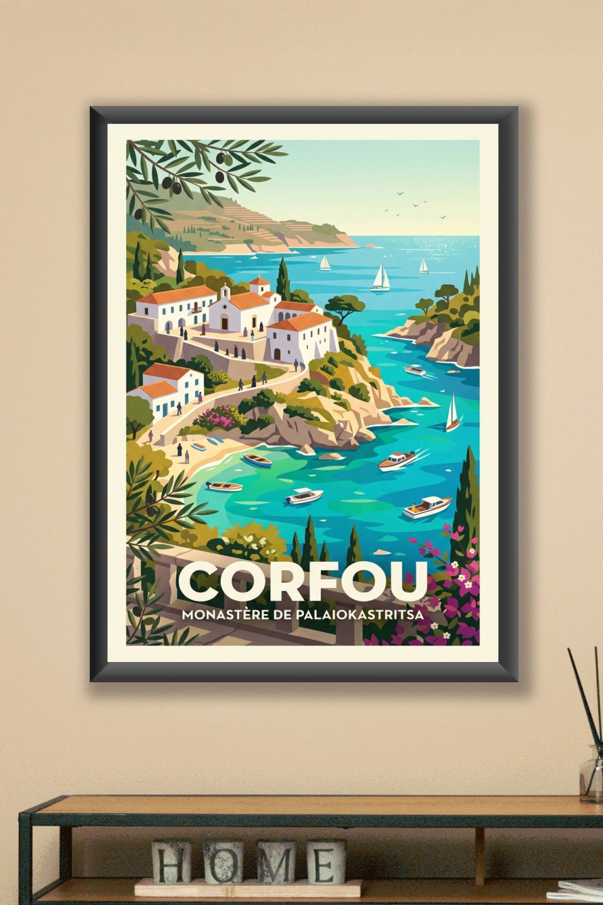 Affiche de Corfou, Monastère de Palaiokastritsa