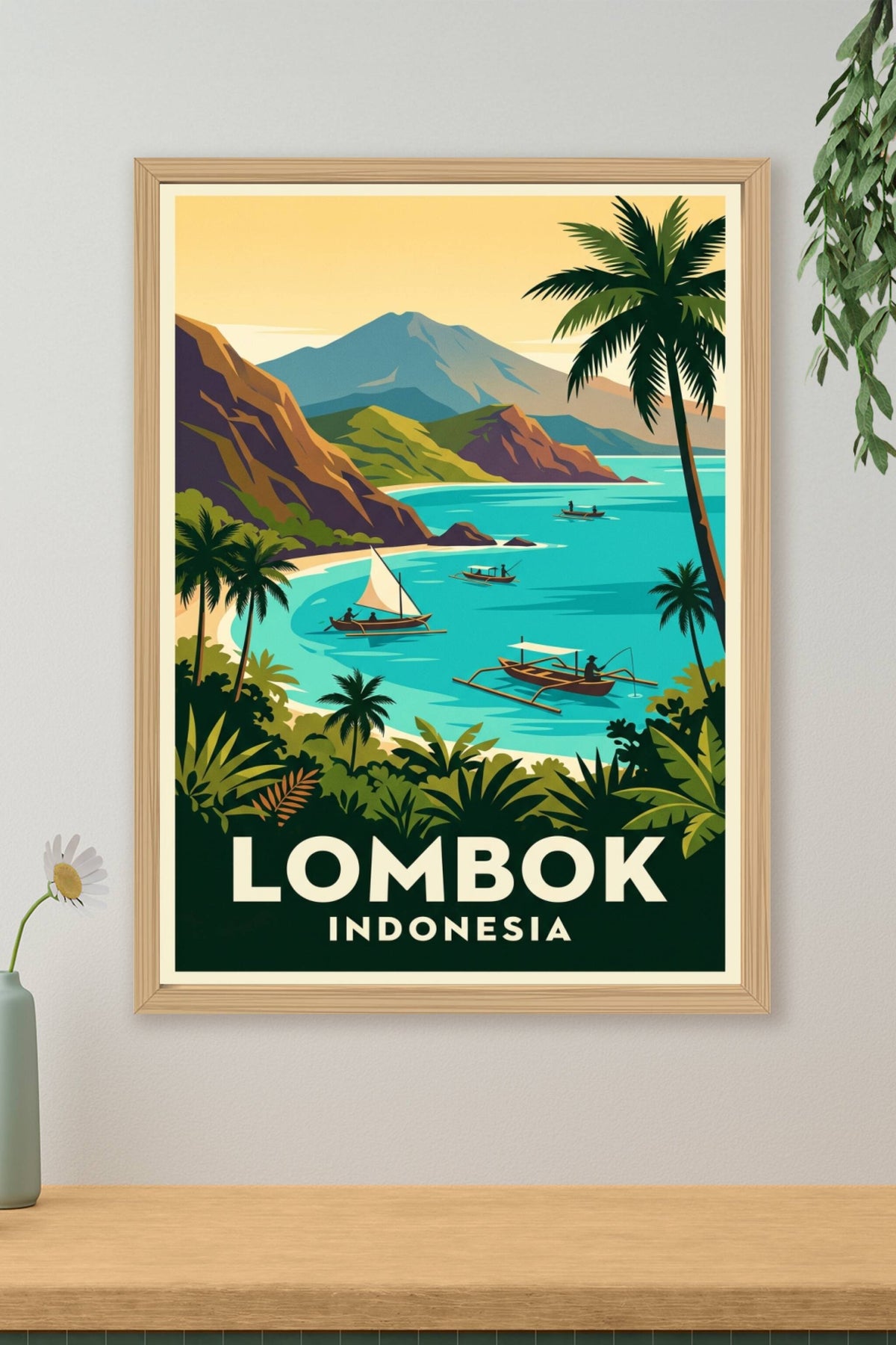 Affiche de Lombok, poster paysage tropical